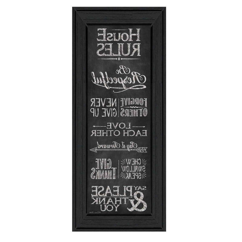 House Rules Black Framed Print Wall Art