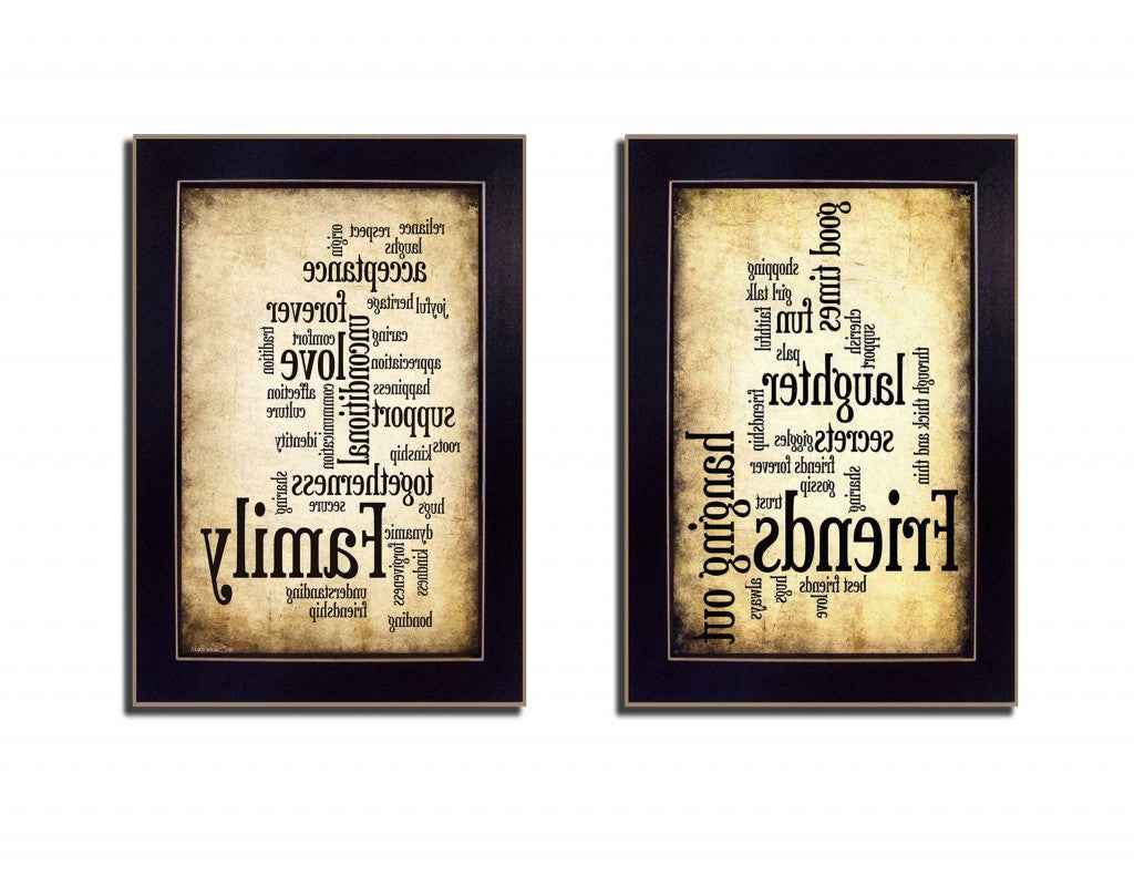 Set Of Two Friends And Family Black Framed Print Wall Art