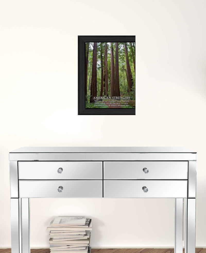 American Strength 3 Black Framed Print Wall Art