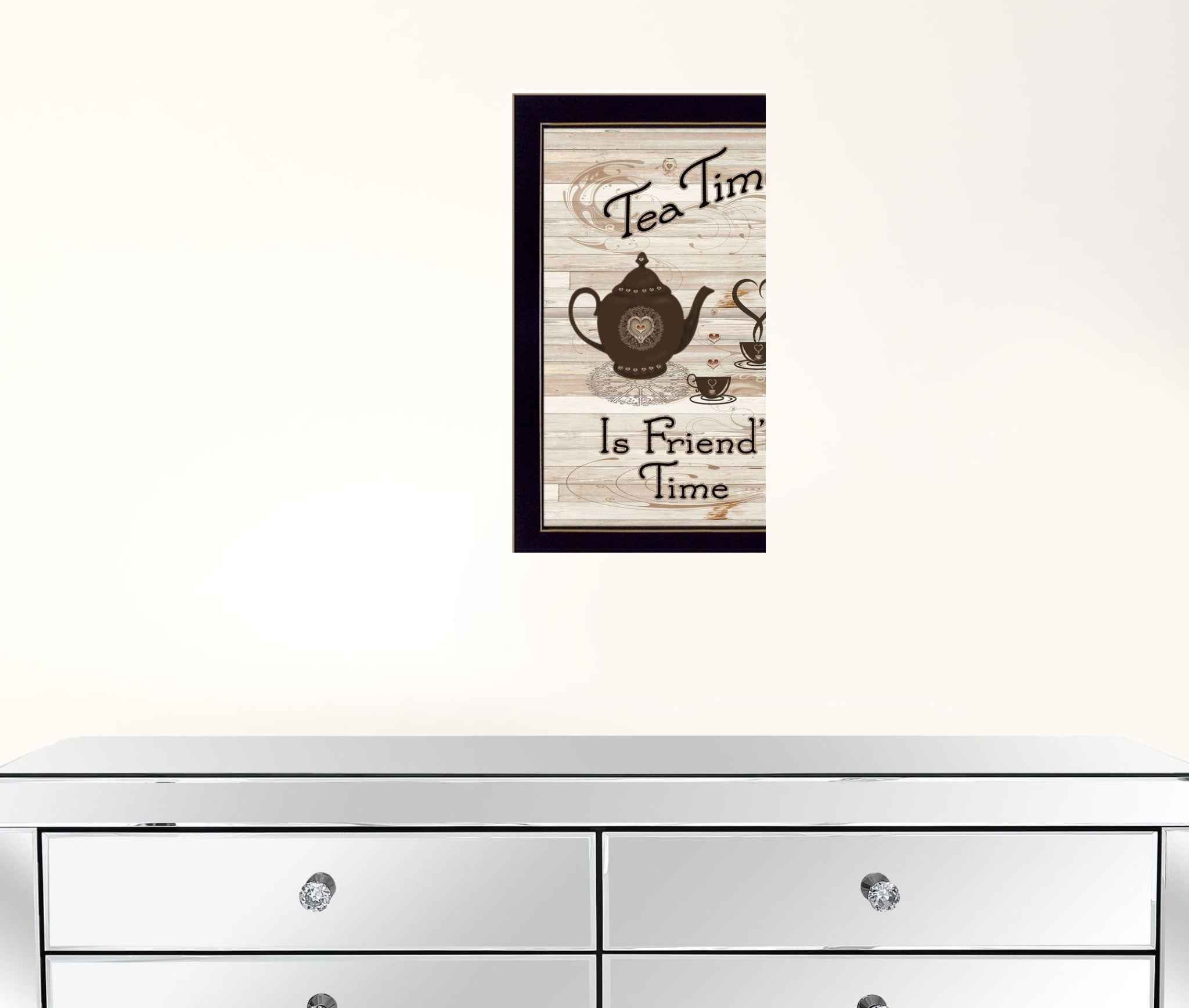 Tea Time 3 Black Framed Print Wall Art