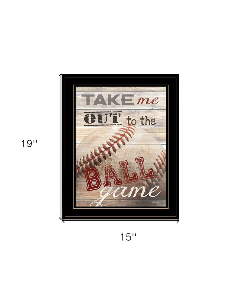 Take Me Out to the Ball Game 2 Black Framed Print Wall Art - Home Decor