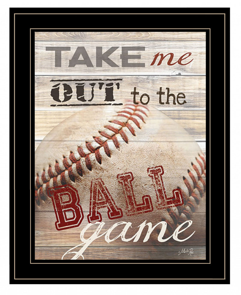 Take Me Out to the Ball Game 2 Black Framed Print Wall Art - Home Decor