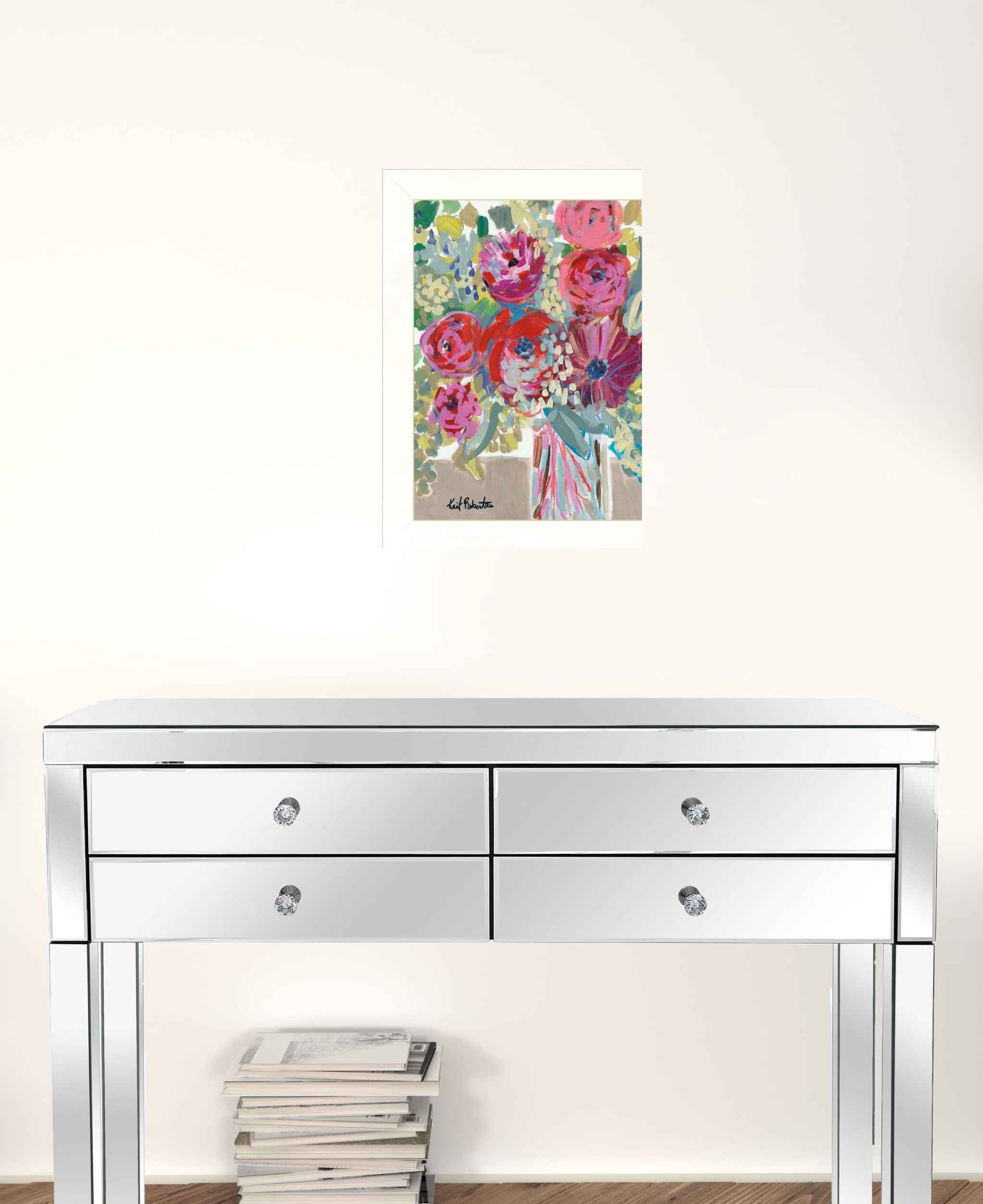 Blooming In The Window Sill White Framed Print Wall Art