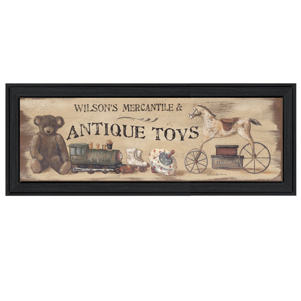 Antique Toys Black Framed Print Wall Art - Home Decor