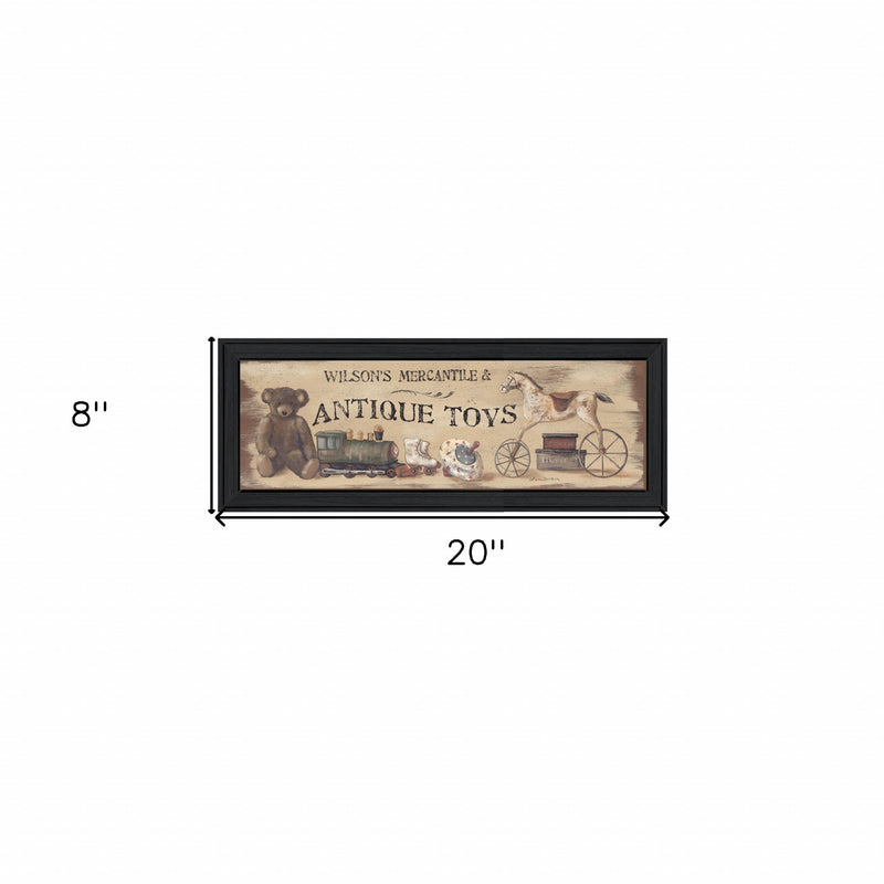 Antique Toys Black Framed Print Wall Art - Home Decor