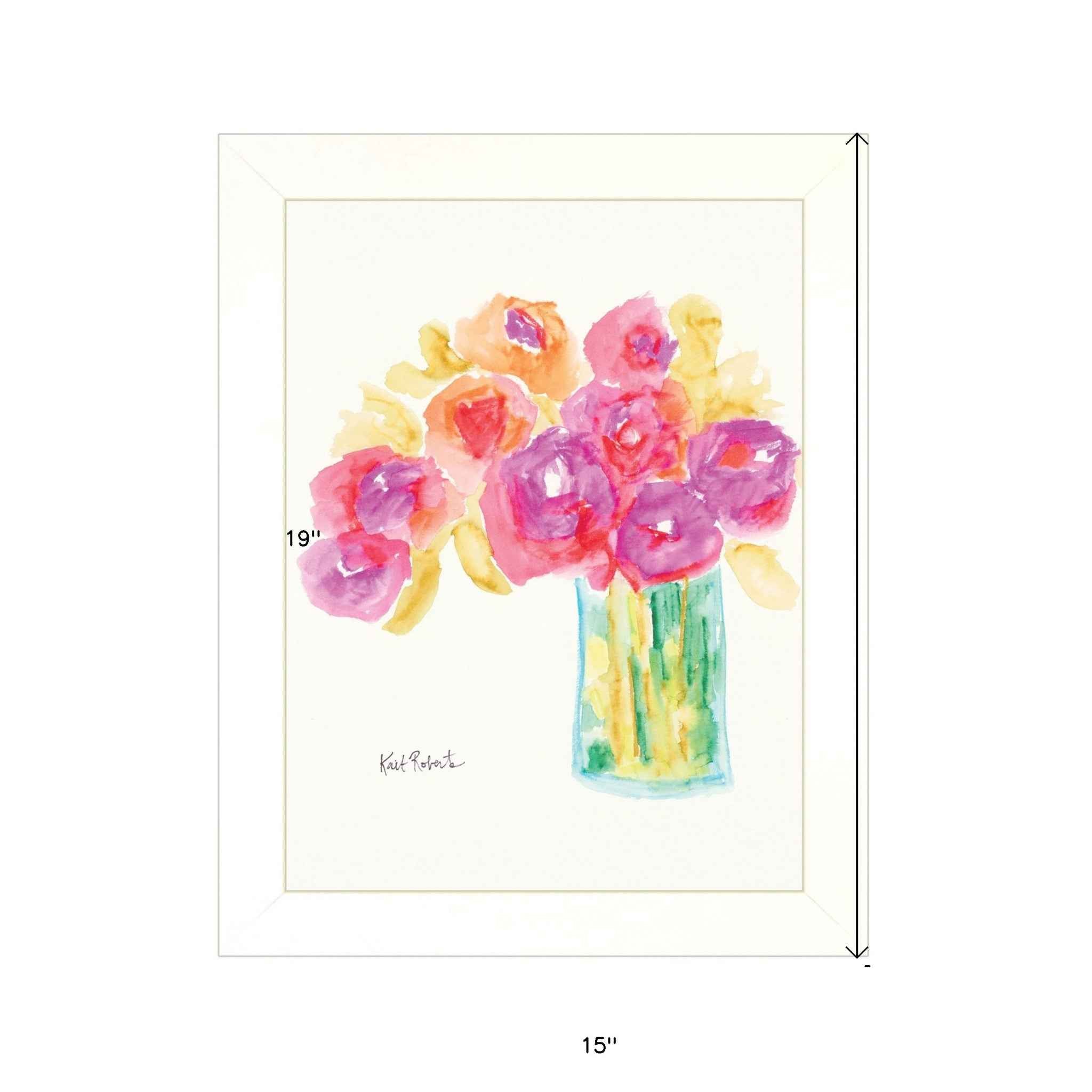 Speak In Flowers White Framed Print Wall Art