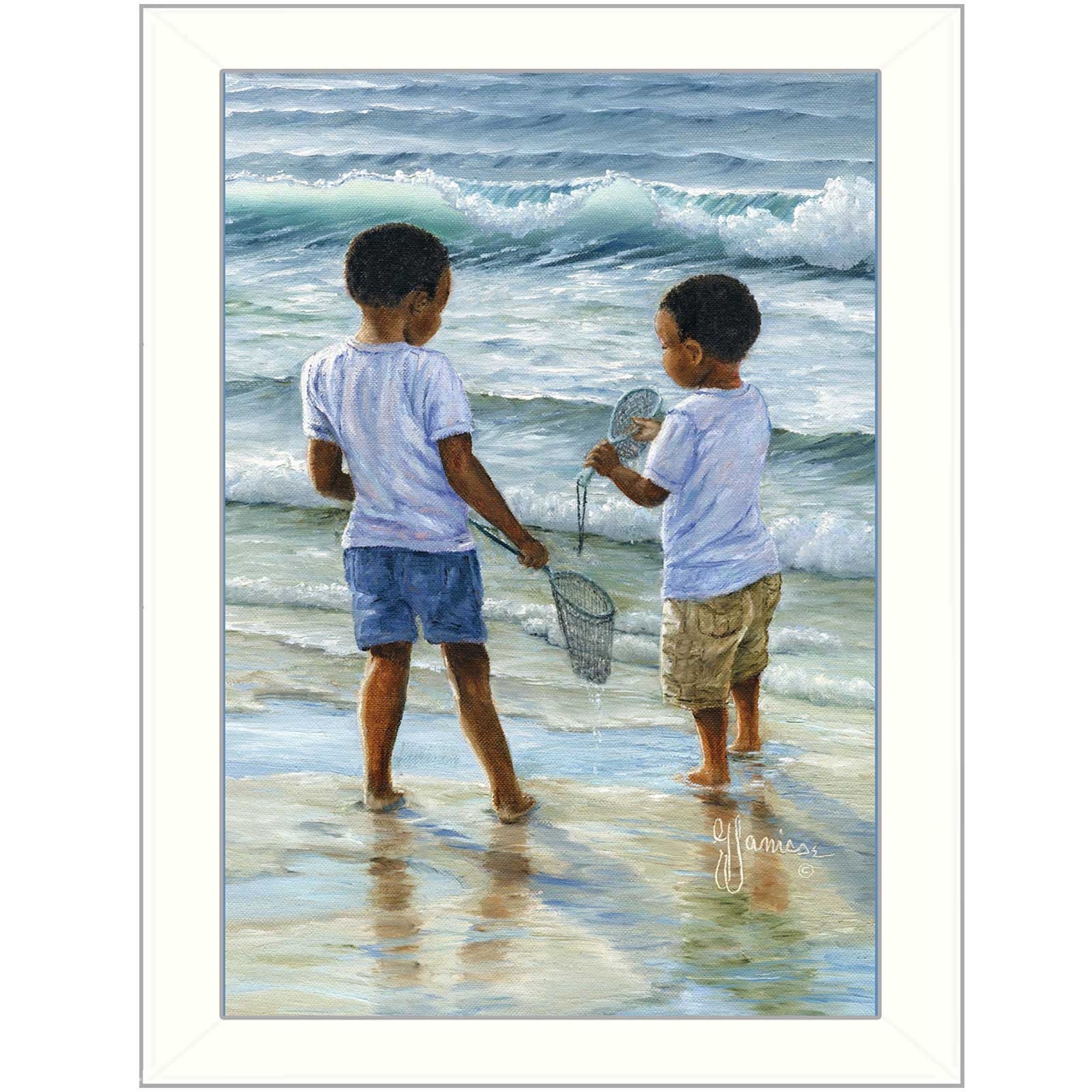 Ocean Discoveries White Framed Print Wall Art - Home Decor