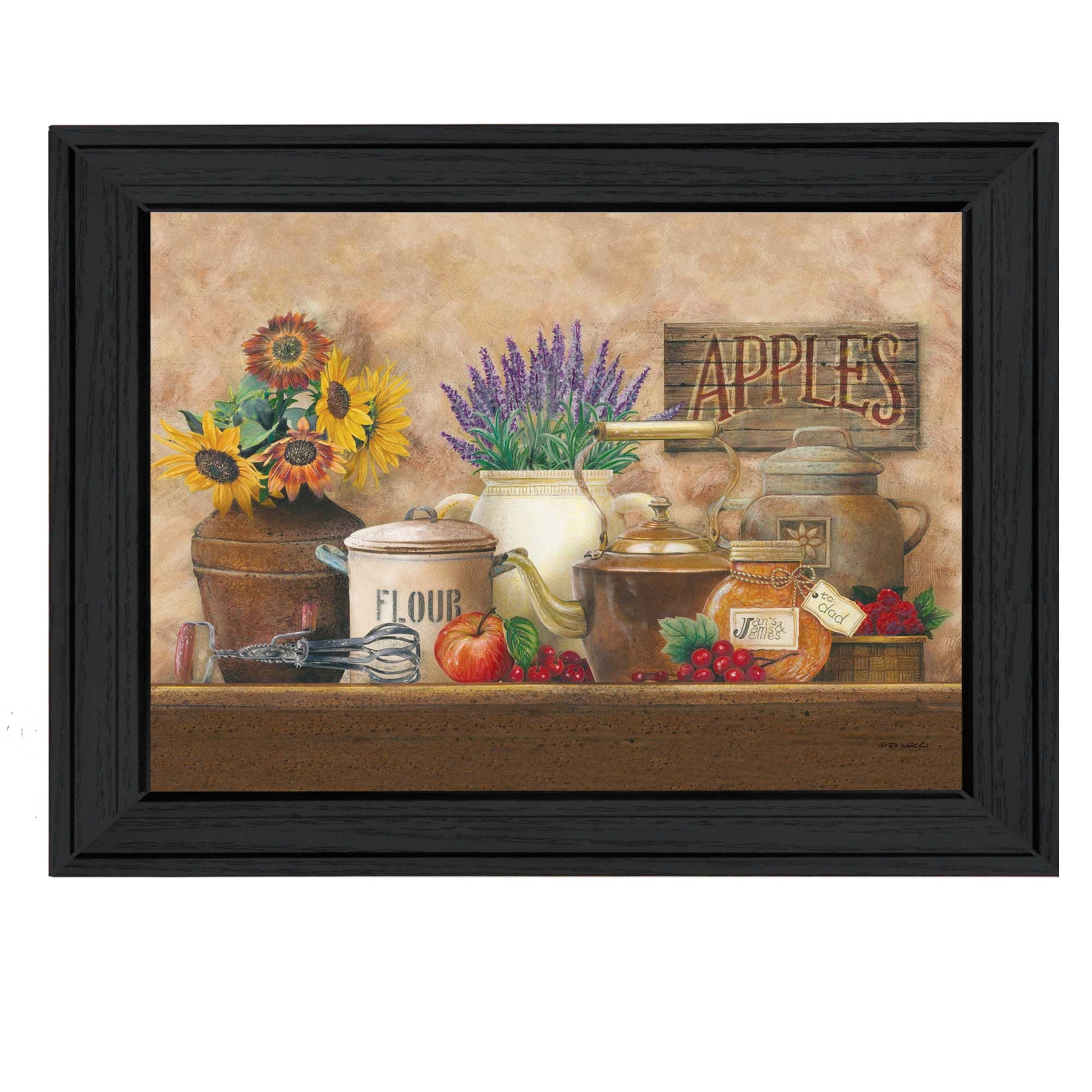 Antique Kitchen Black Framed Print Kitchen Wall Art - Home Decor