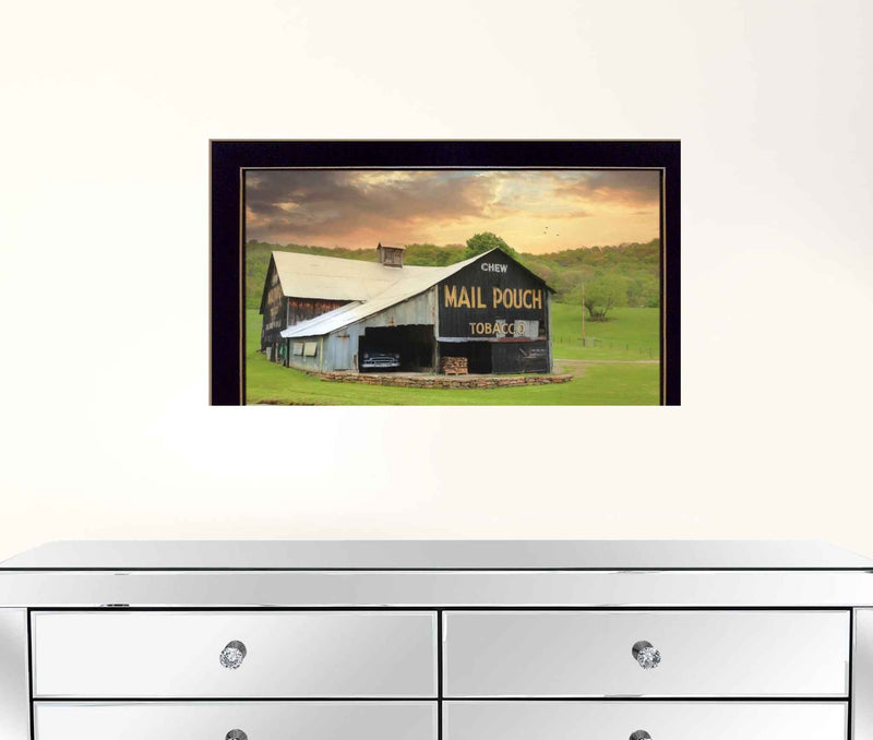 Mail Pouch Barn 3 Black Framed Print Wall Art