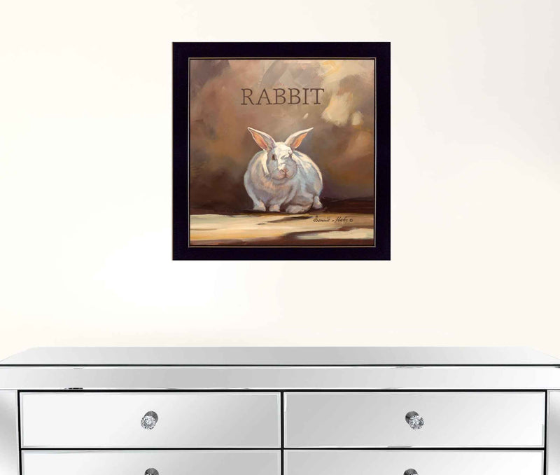 Ruby The Rabbit Black Framed Print Wall Art