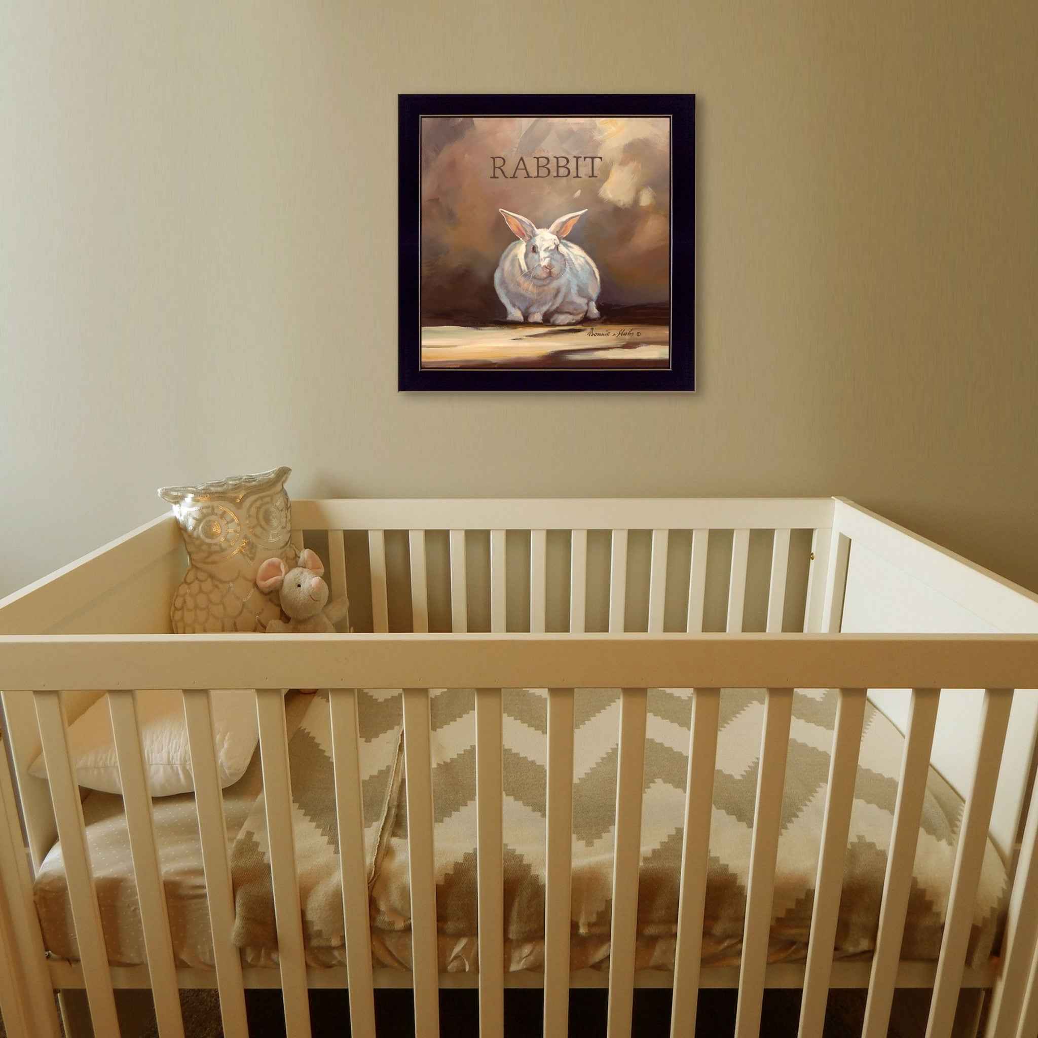 Ruby The Rabbit Black Framed Print Wall Art