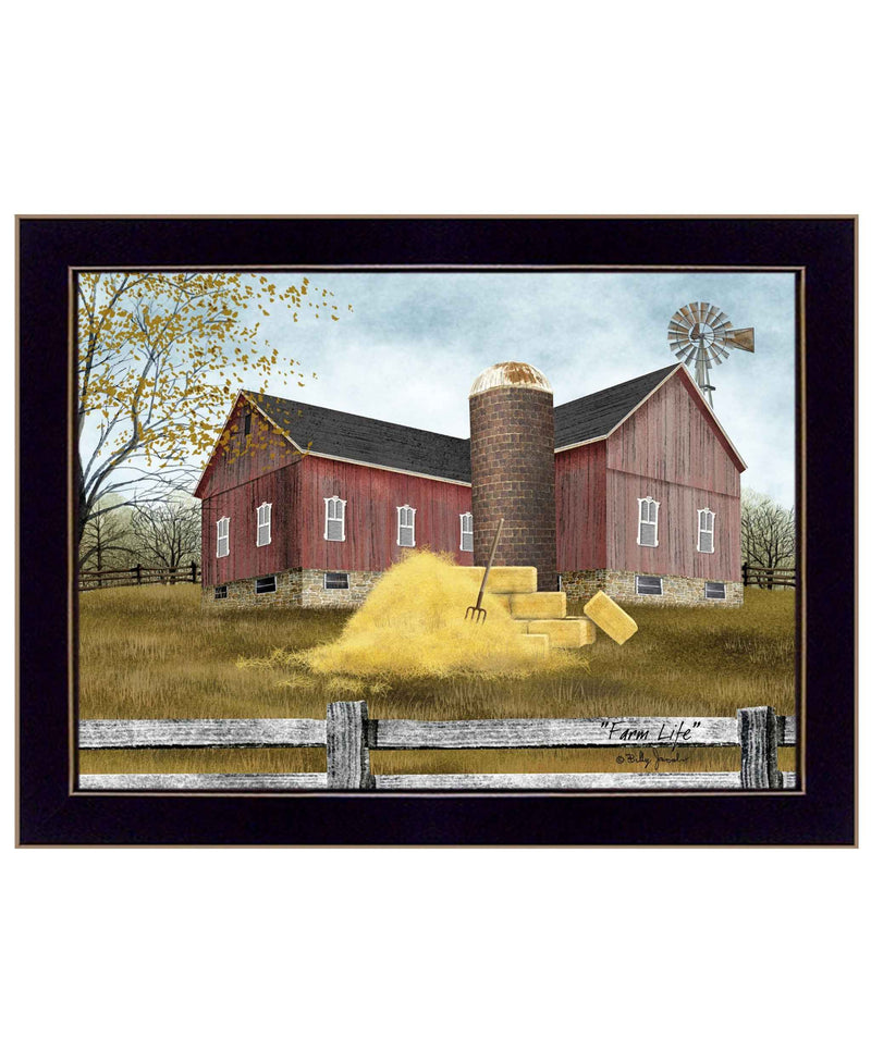 Farm Life 1 Black Framed Print Wall Art