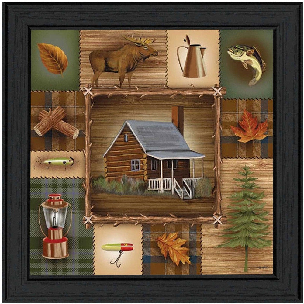 At the Cabin Black Framed Print Wall Art - Home Decor