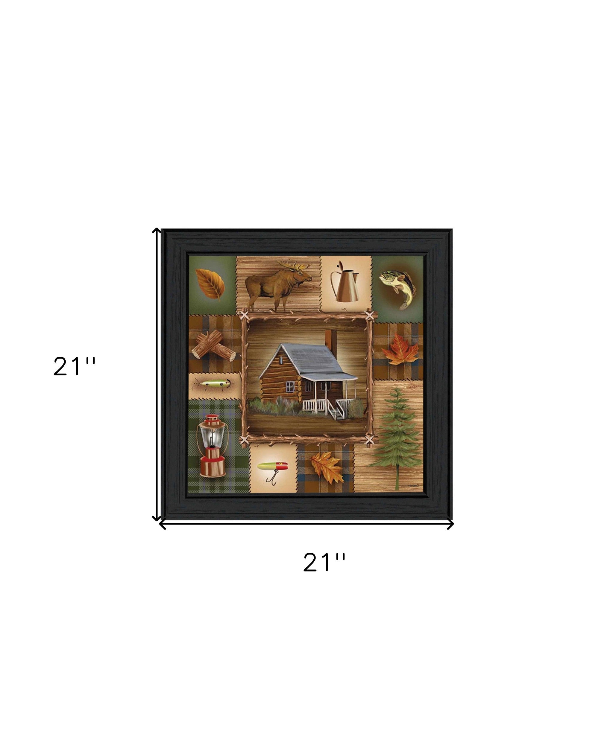 At the Cabin Black Framed Print Wall Art - Home Decor