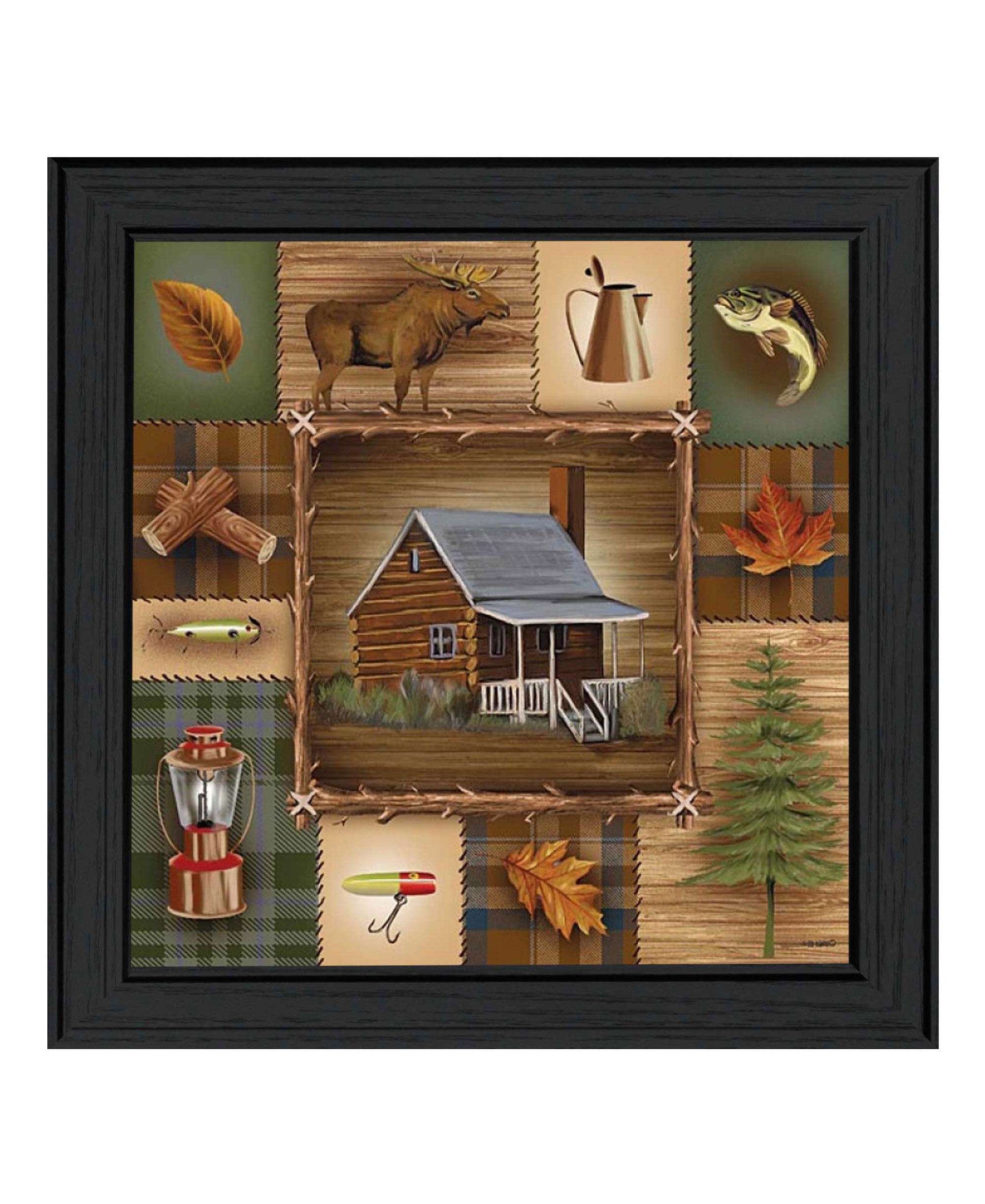 At the Cabin Black Framed Print Wall Art - Home Decor