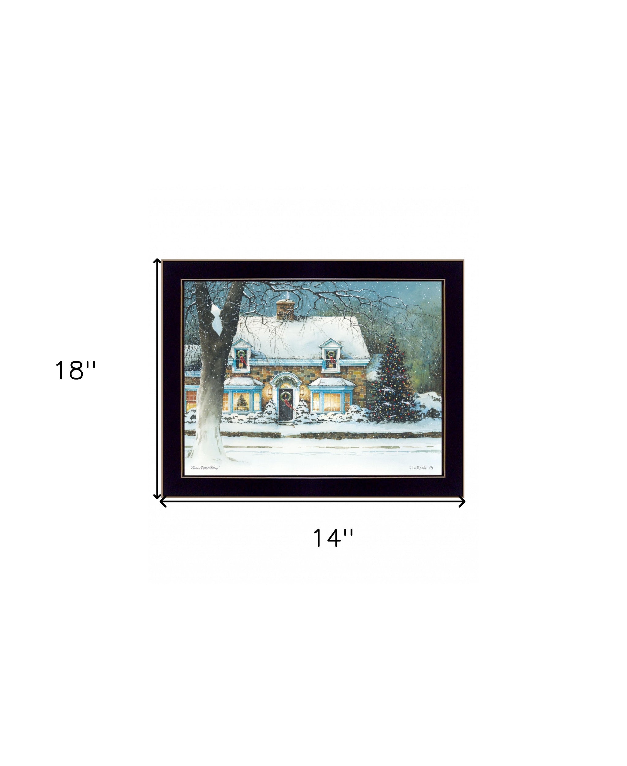 Snow Softly Falling 2 Black Framed Print Wall Art - Home Decor