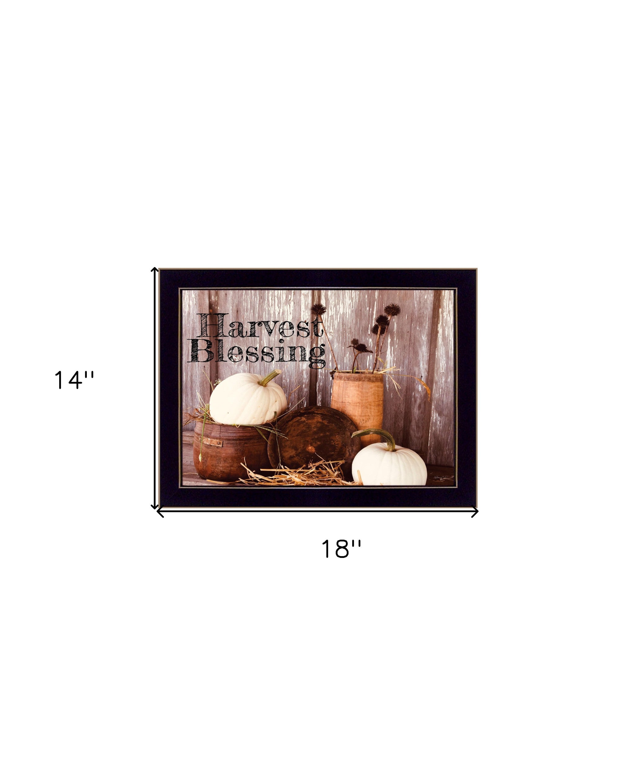 Harvest Blessings 3 Black Framed Print Kitchen Wall Art - Home Decor