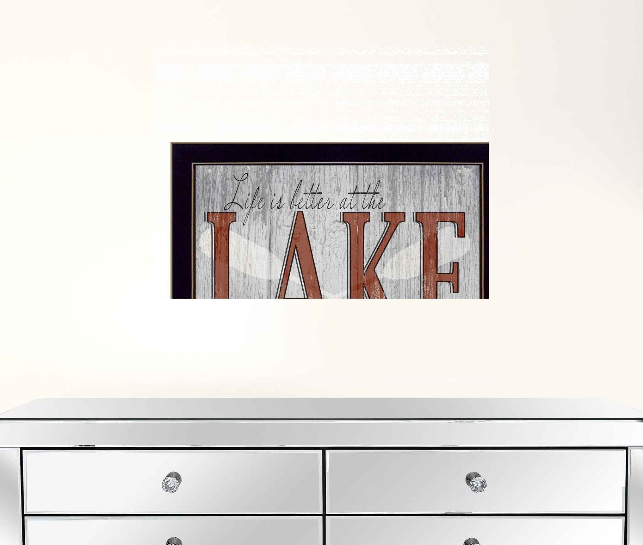 Life Is Better At The Lake 3 Black Framed Print Wall Art