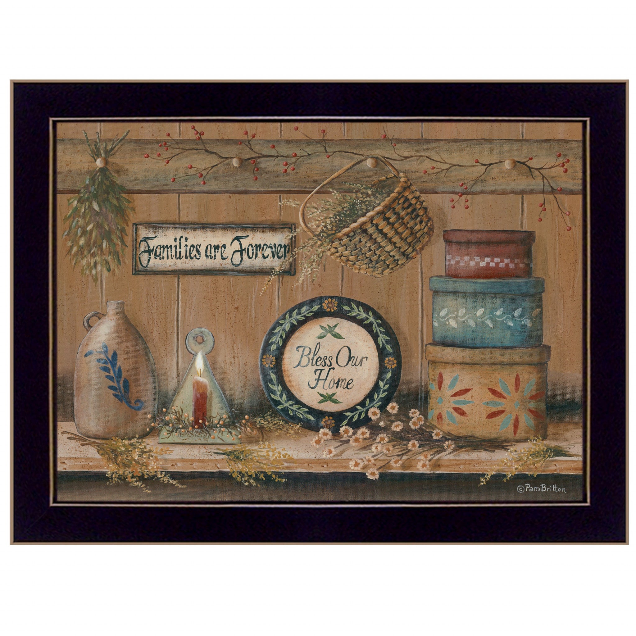 Treasures on the Shelf II 1 Black Framed Print Wall Art - Home Decor