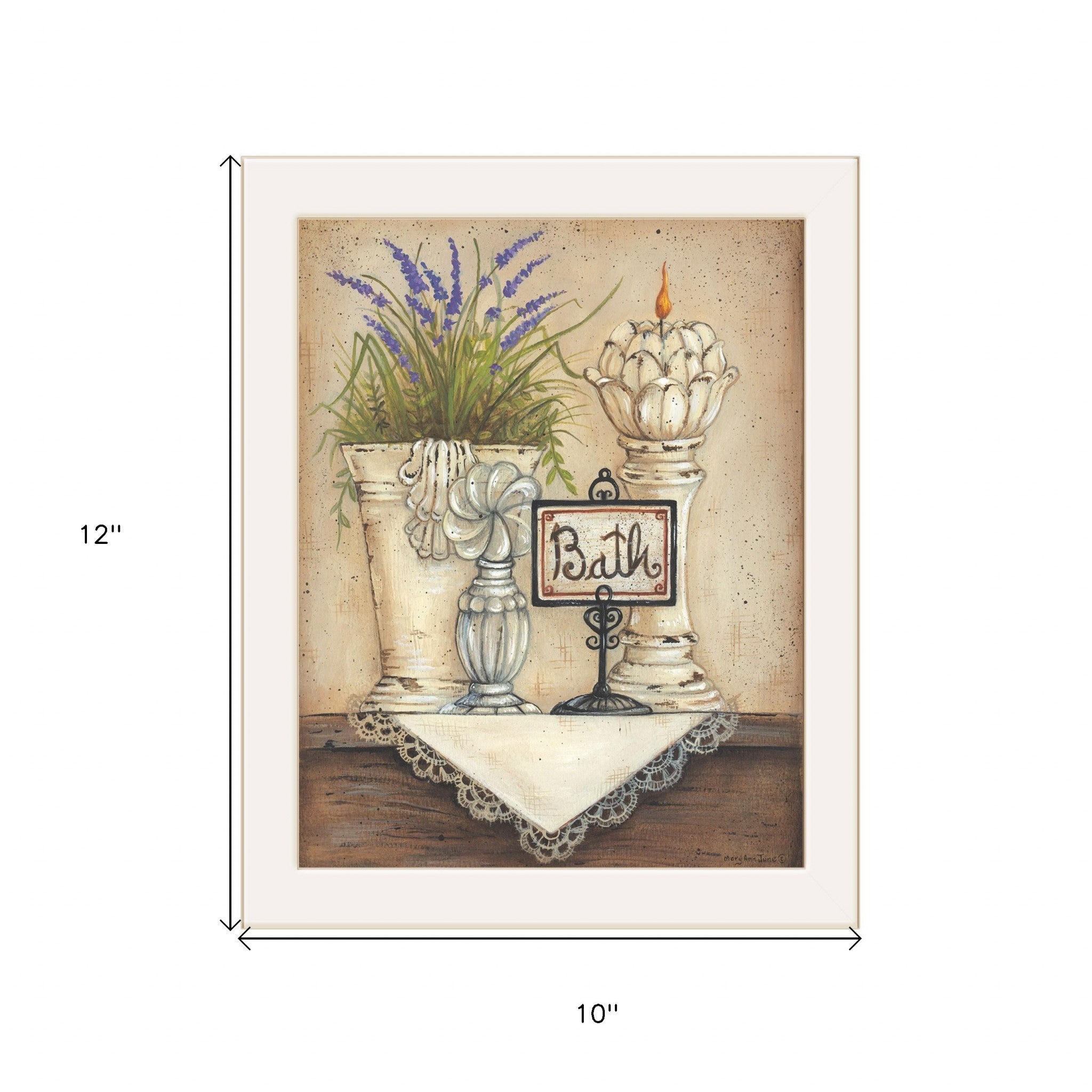 Bath 1 White Framed Print Bathroom Wall Art - Home Decor