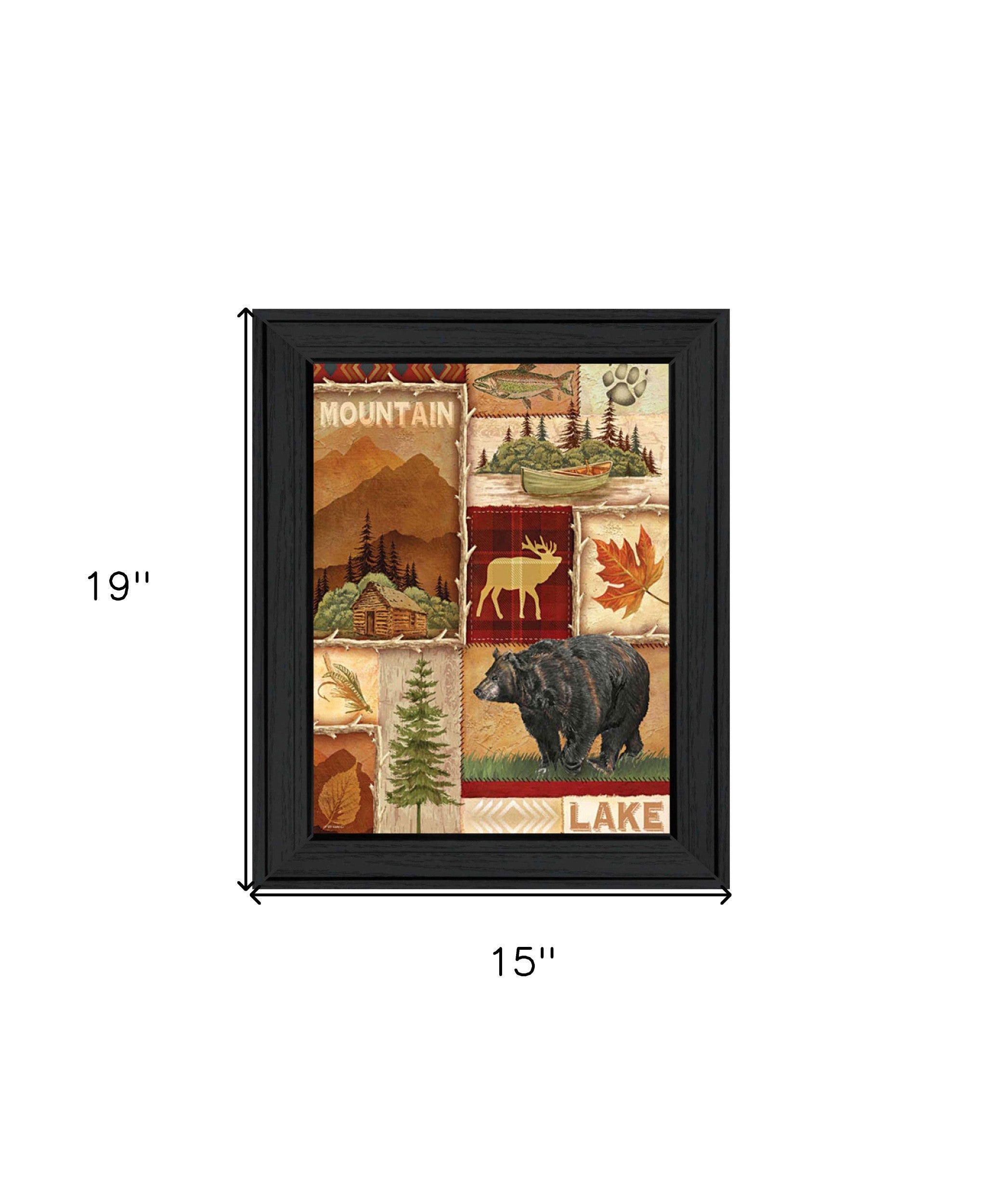 Lodge Collage I Black Framed Print Wall Art - Home Decor