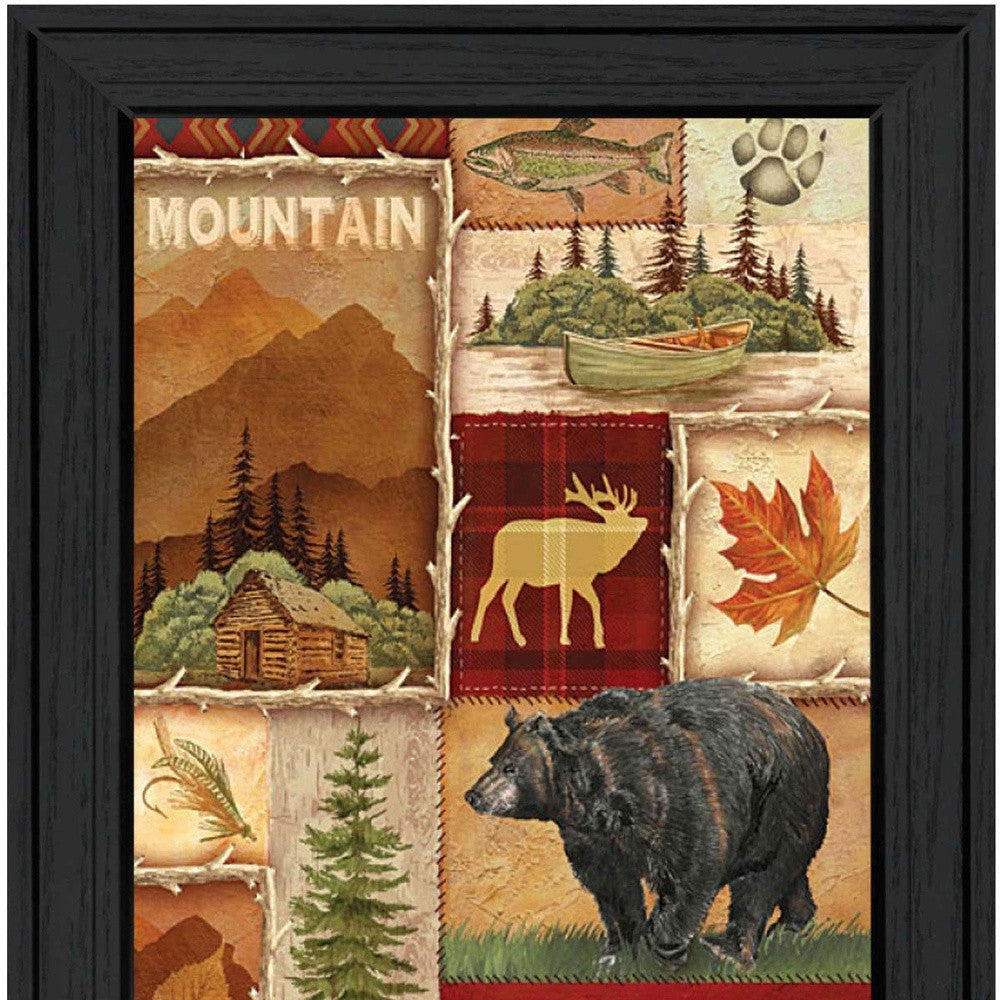 Lodge Collage I Black Framed Print Wall Art - Home Decor