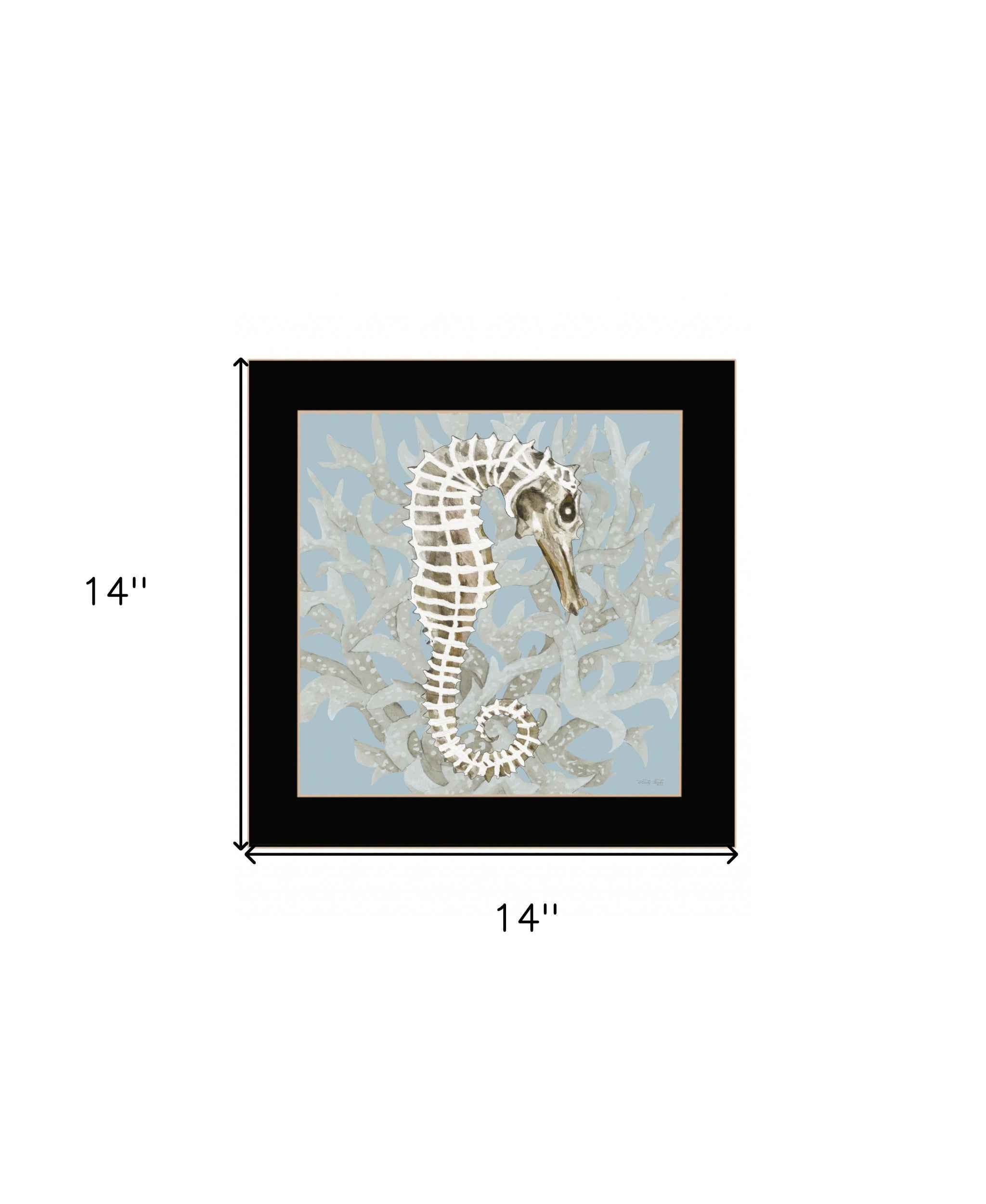 Coral Seahorse I 1 Black Framed Print Wall Art