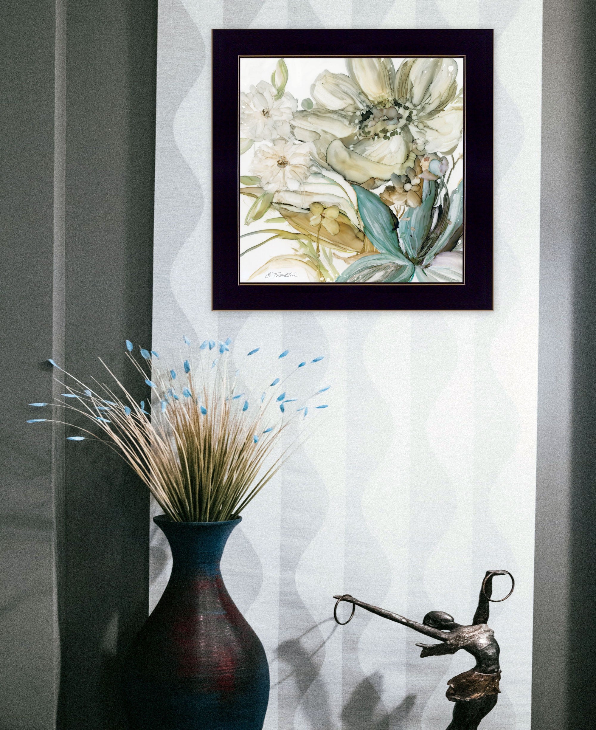 Sea glass Garden II 1 Black Framed Print Wall Art - Home Decor