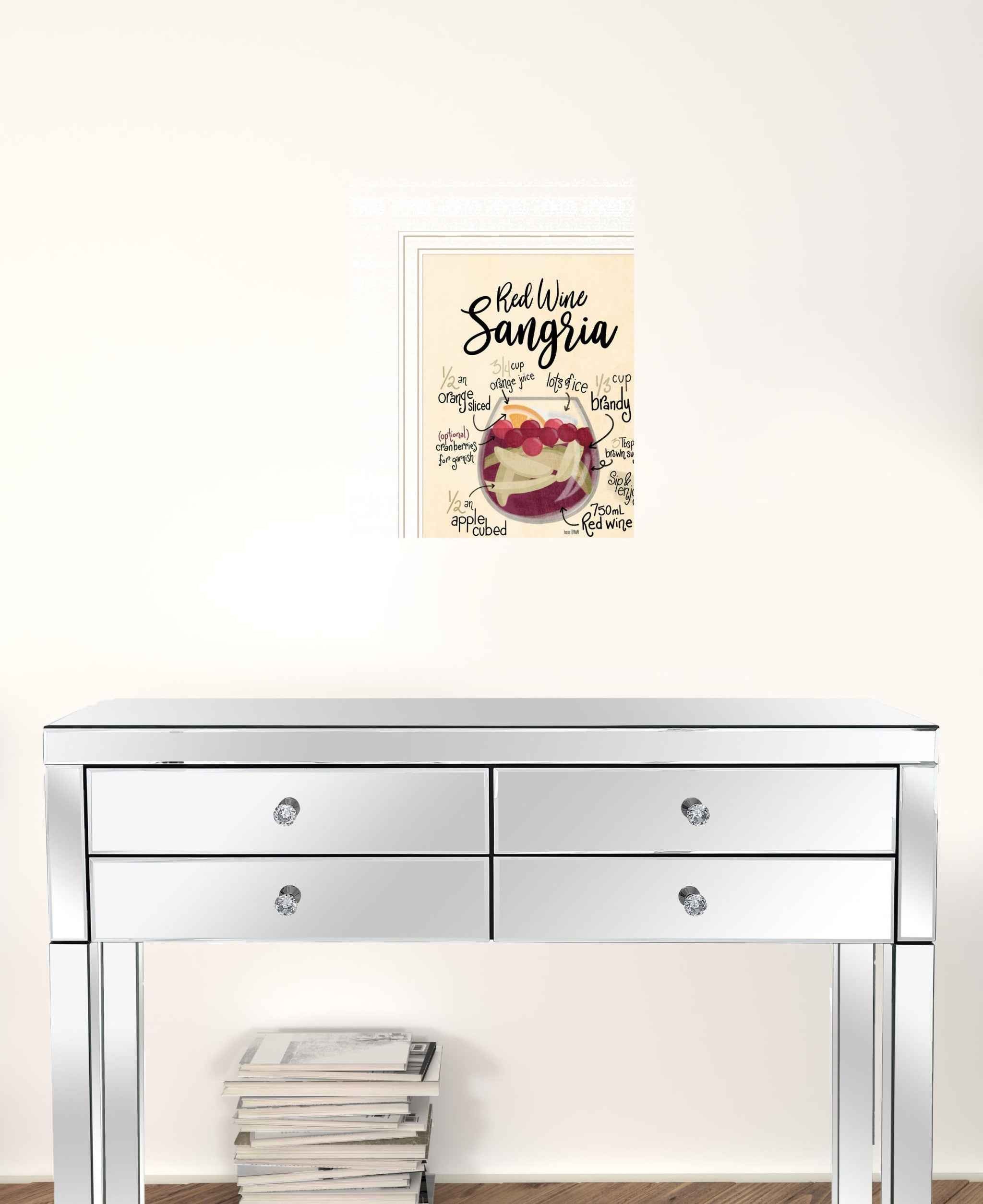 Red Wine Sangria White Framed Print Wall Art