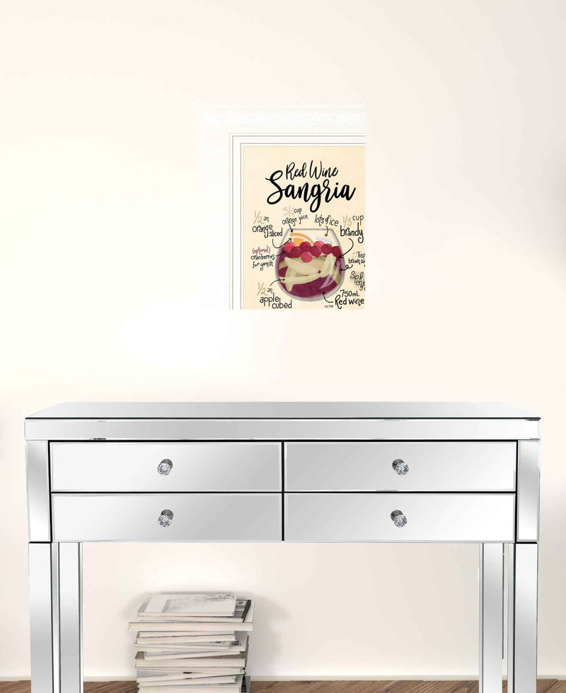 Red Wine Sangria White Framed Print Wall Art