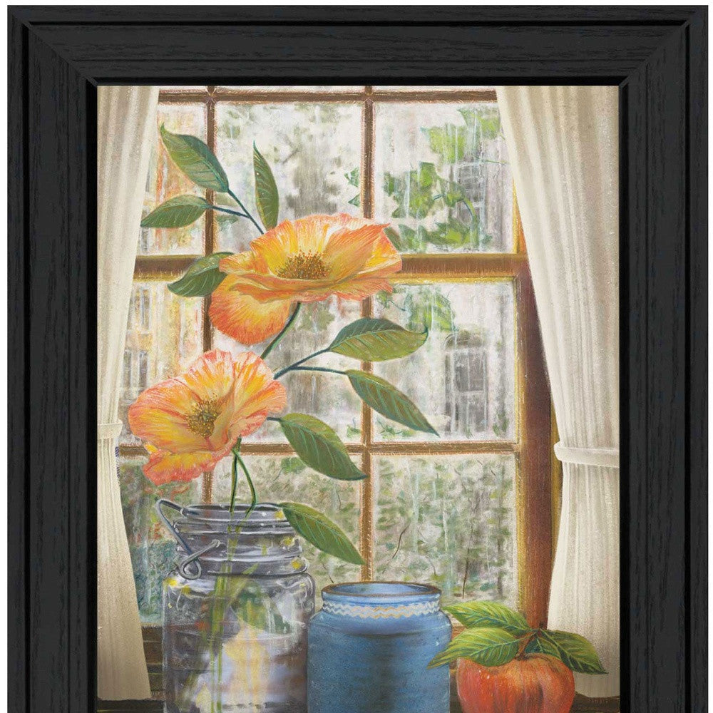 Afternoon Flower Black Framed Print Wall Art - Home Decor
