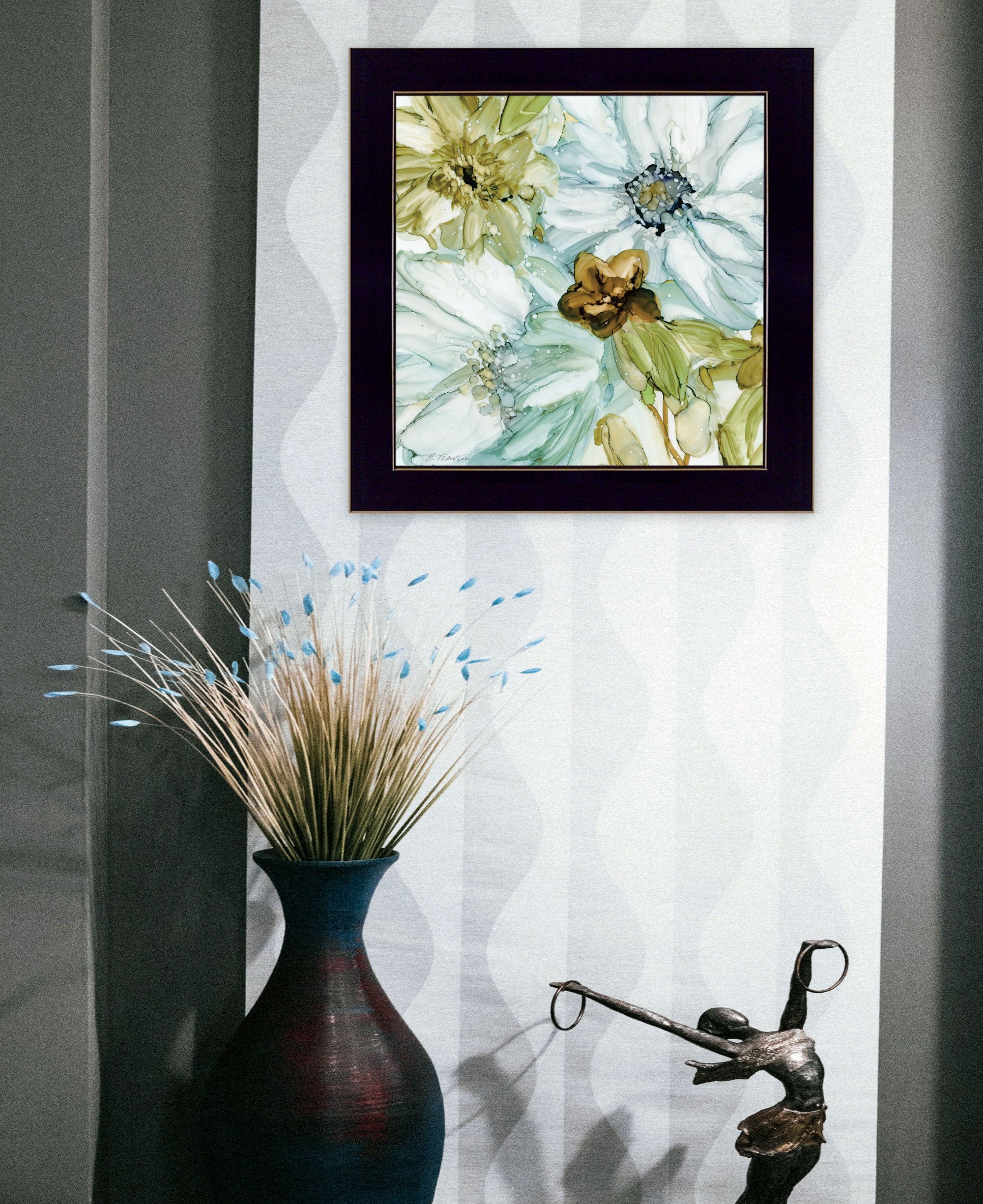 Sea glass Garden I 1 Black Framed Print Wall Art - Home Decor