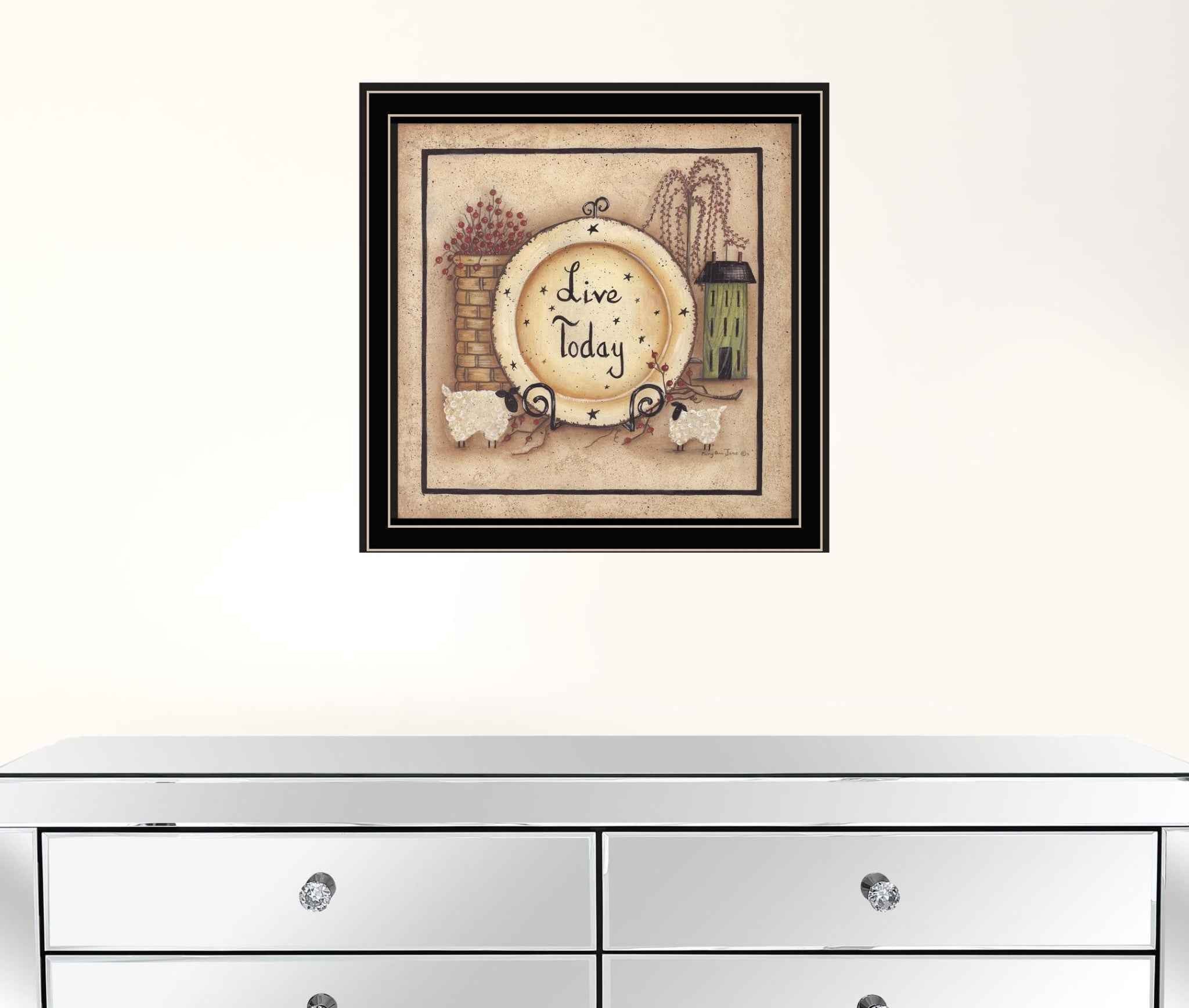 Live Today 2 Black Framed Print Wall Art