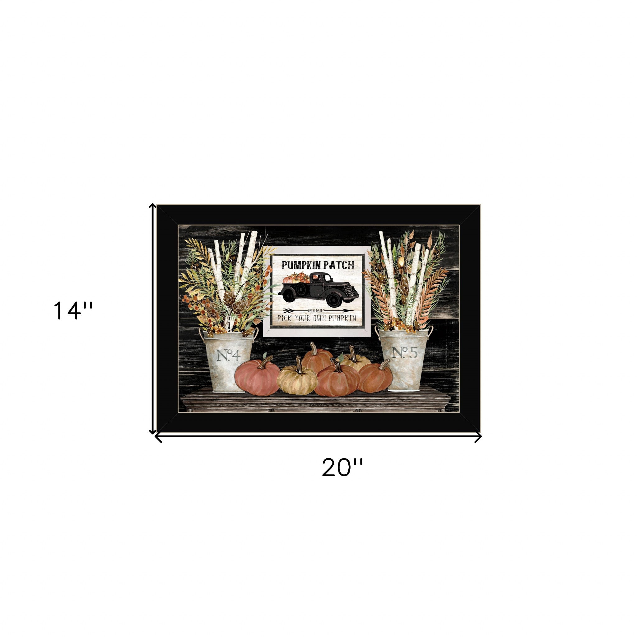 Pumpkin Patch Still Life 1 Black Framed Print Wall Art - Home Decor