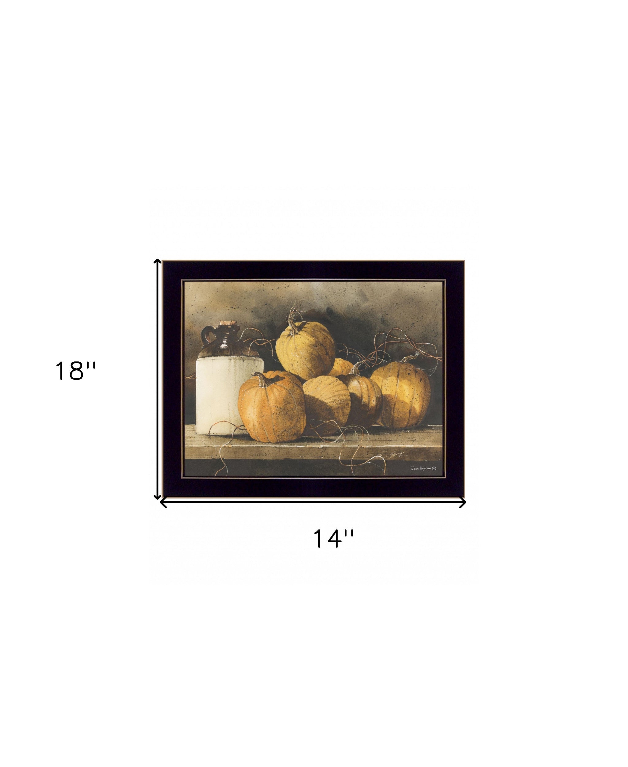 Jugs and Pumpkins 2 Black Framed Print Wall Art - Home Decor