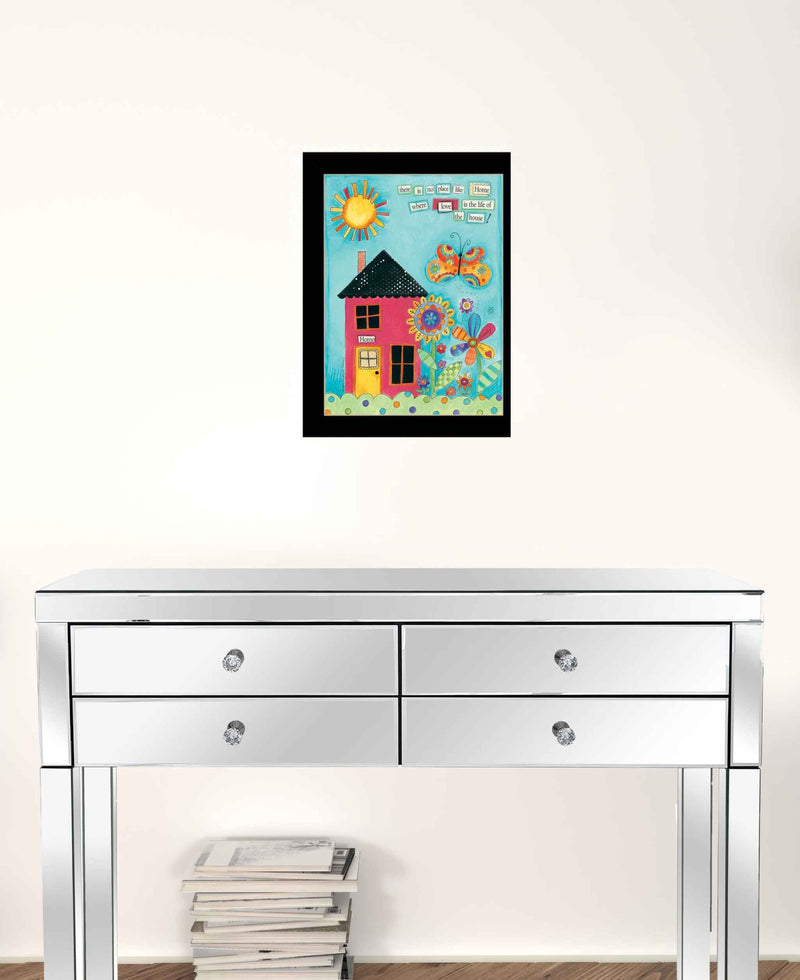 There is No Place Like Home Black Framed Print Wall Art