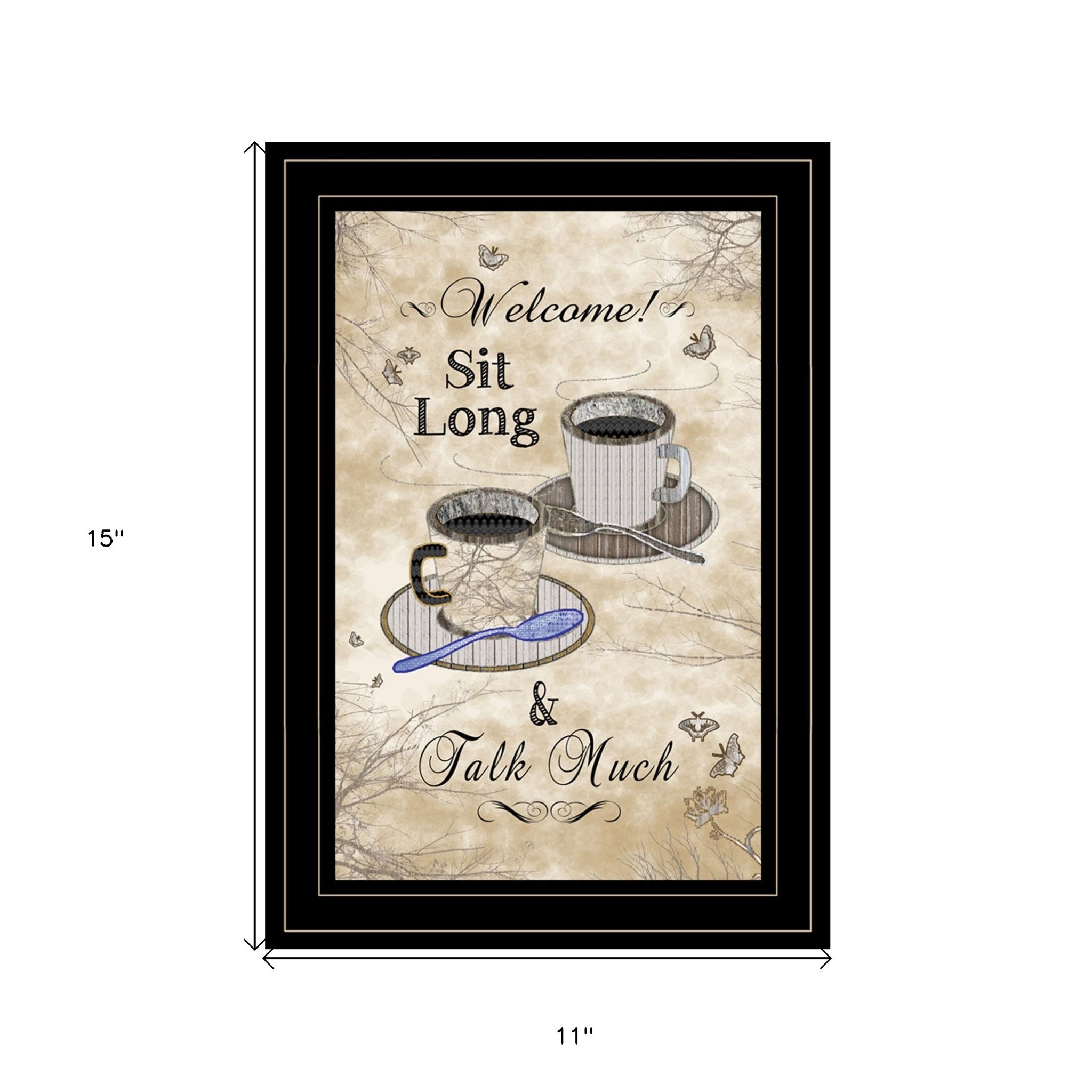 Sit Long Talk Much 4 Black Framed Print Kitchen Wall Art - Home Decor