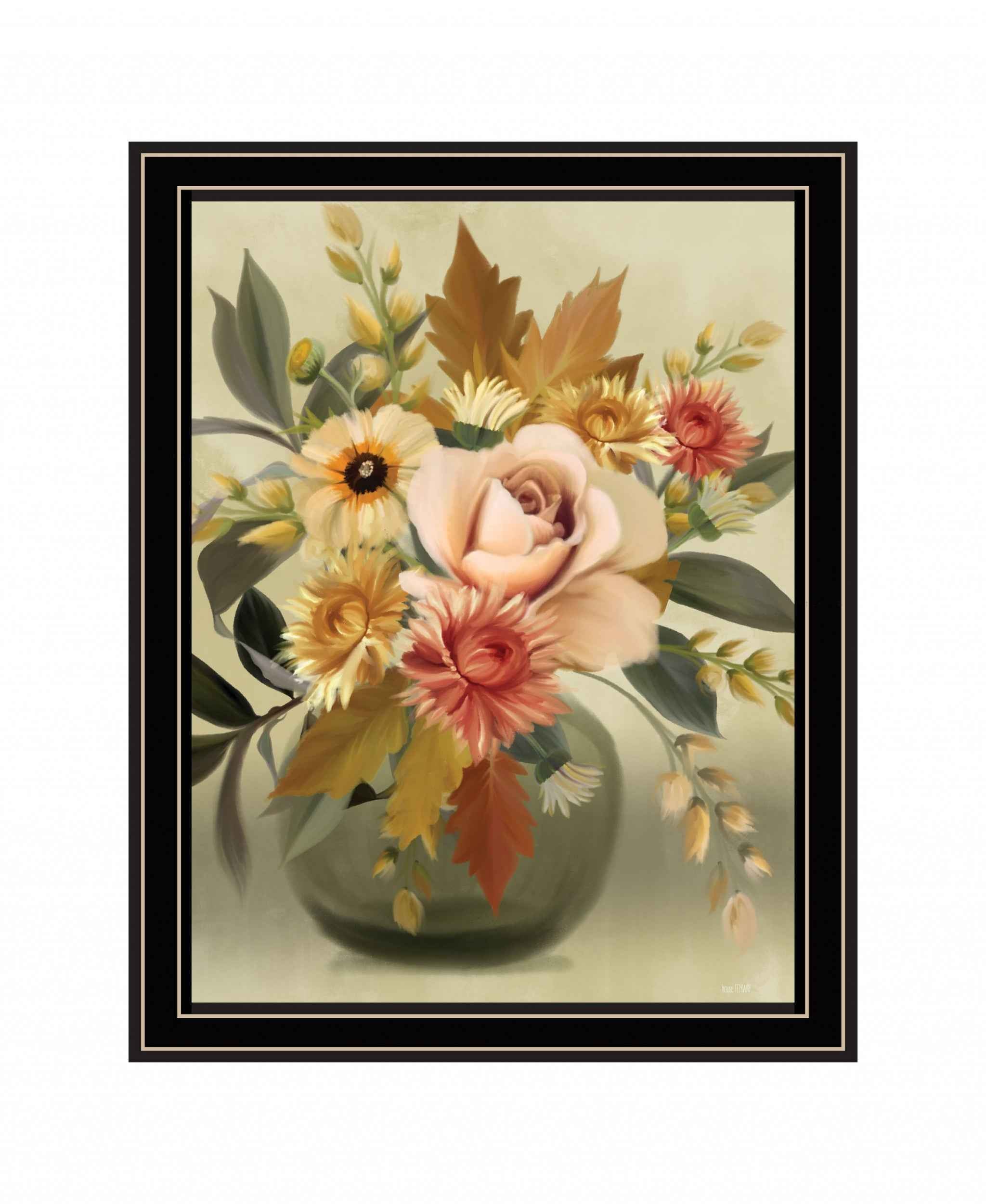 Autumn Bouquet 1 Black Framed Print Wall Art
