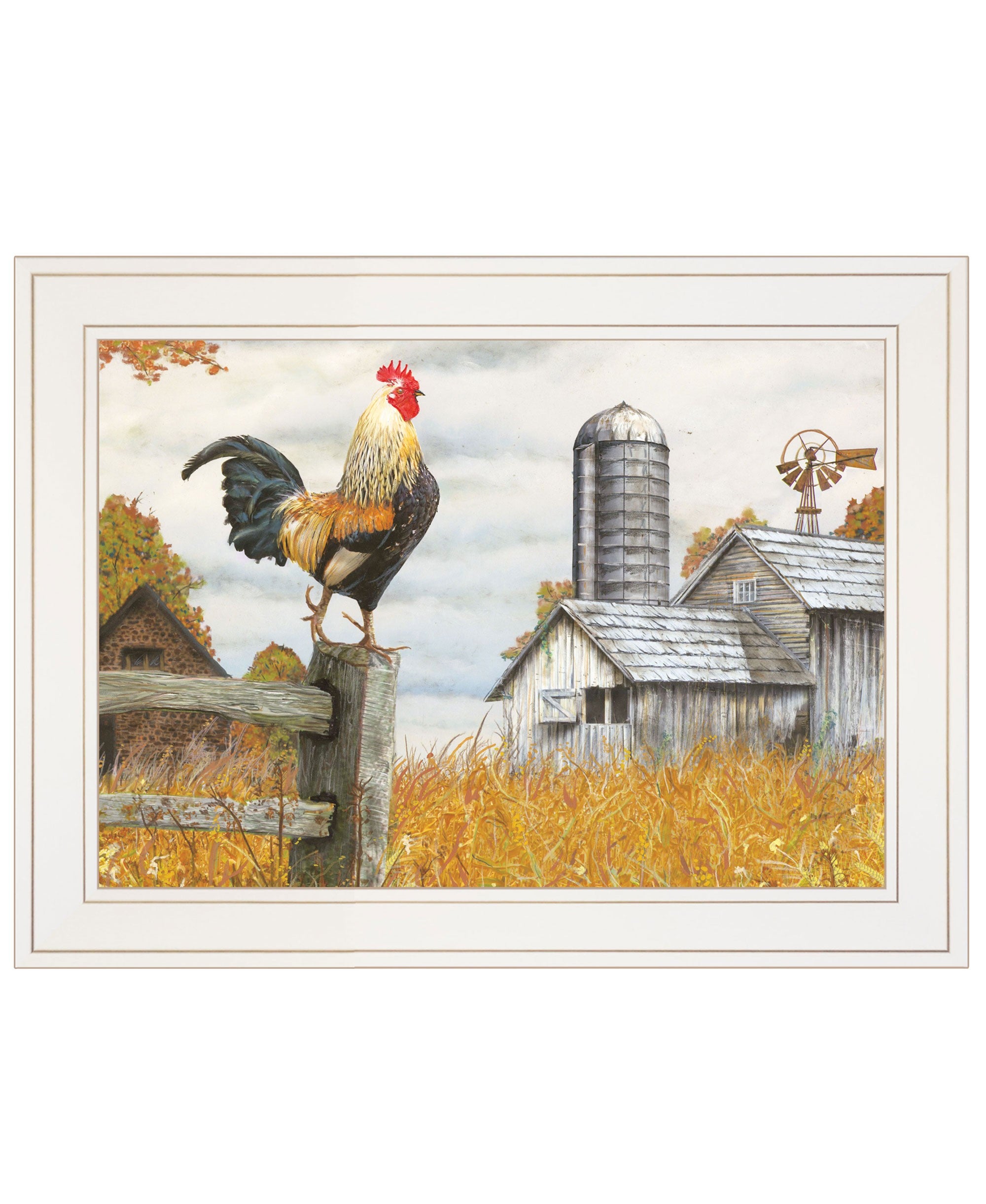 Down on the Farm II White Framed Print Wall Art - Home Decor