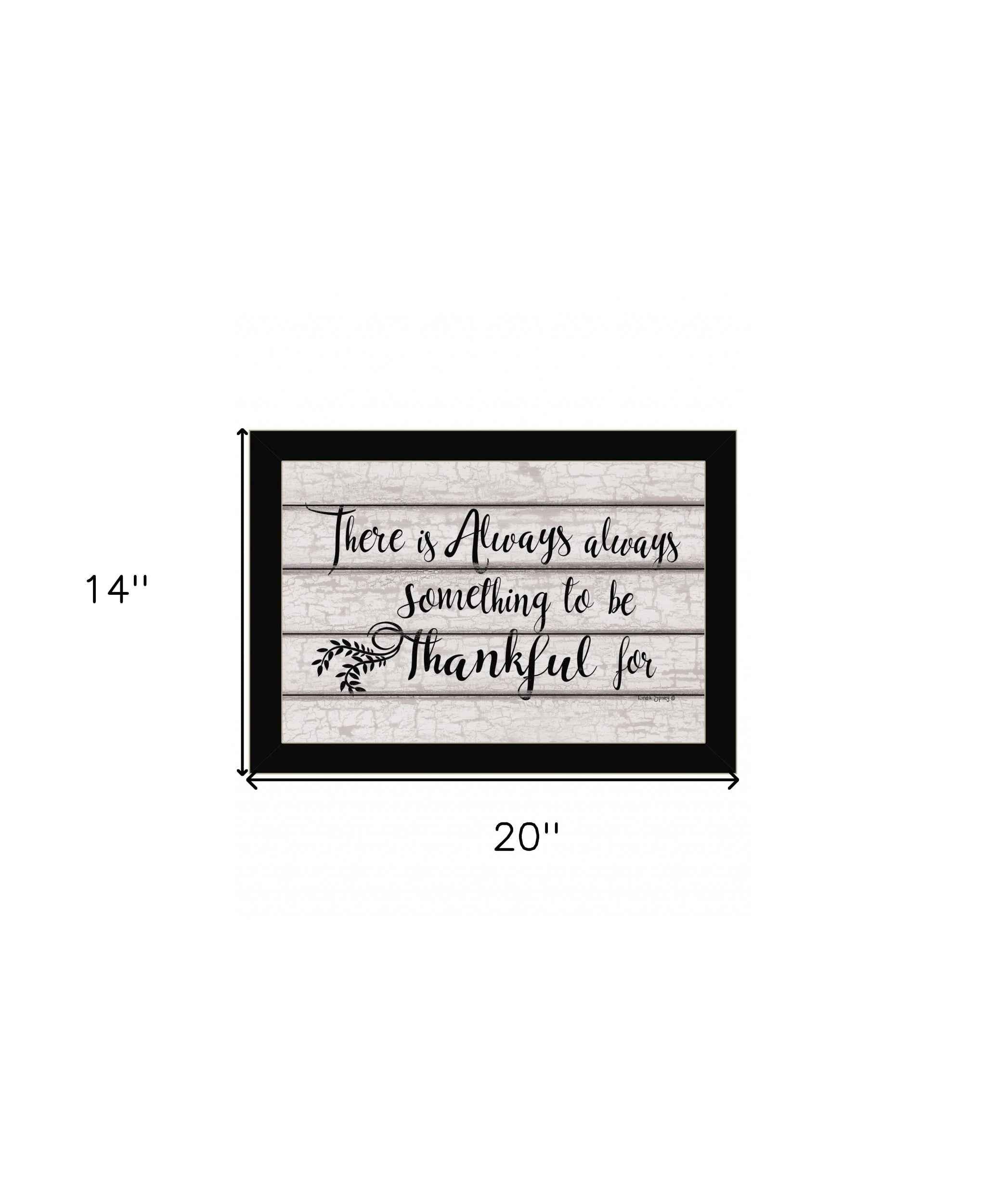 Always Thankful 1 Black Framed Print Wall Art