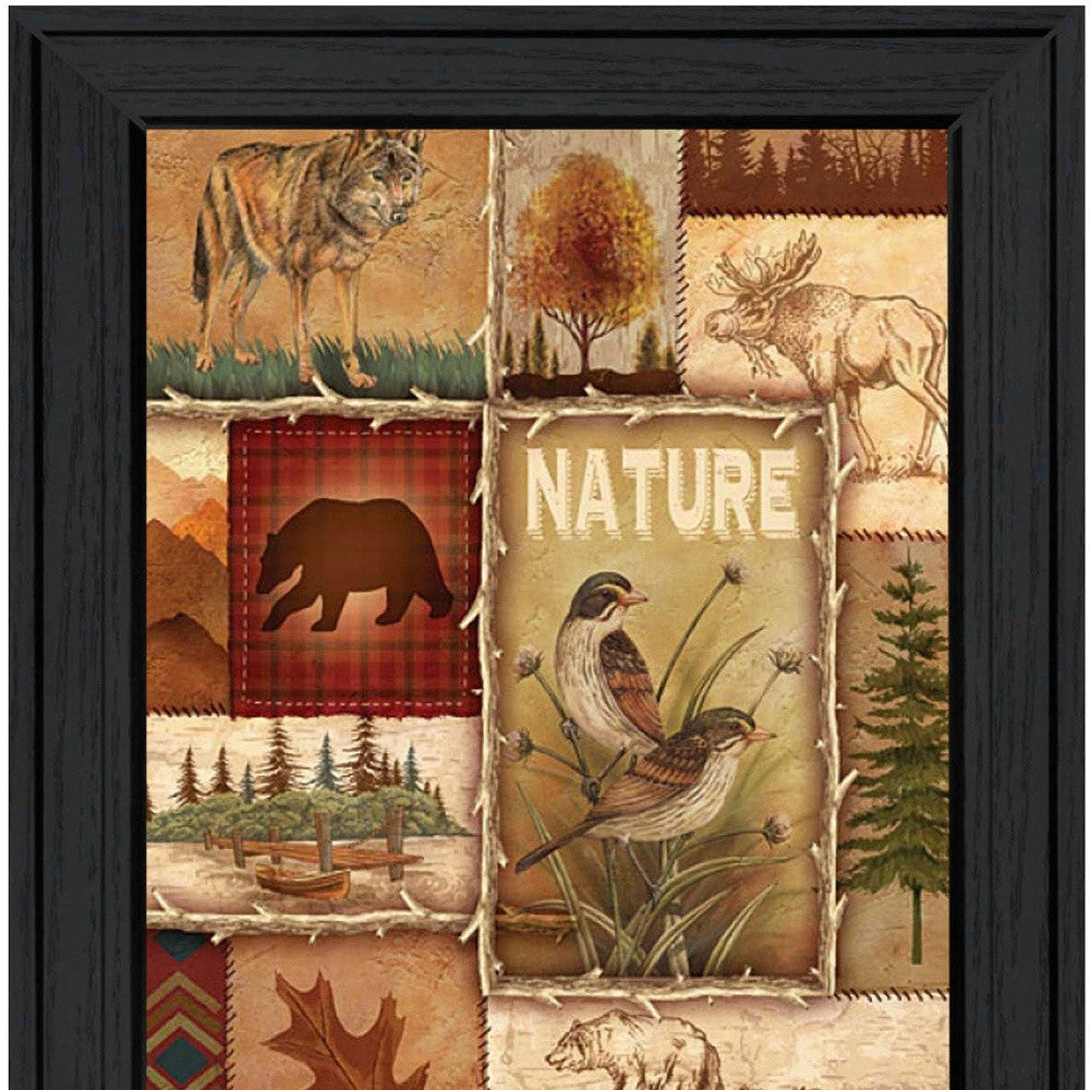 Lodge Collage II Black Framed Print Wall Art - Home Decor