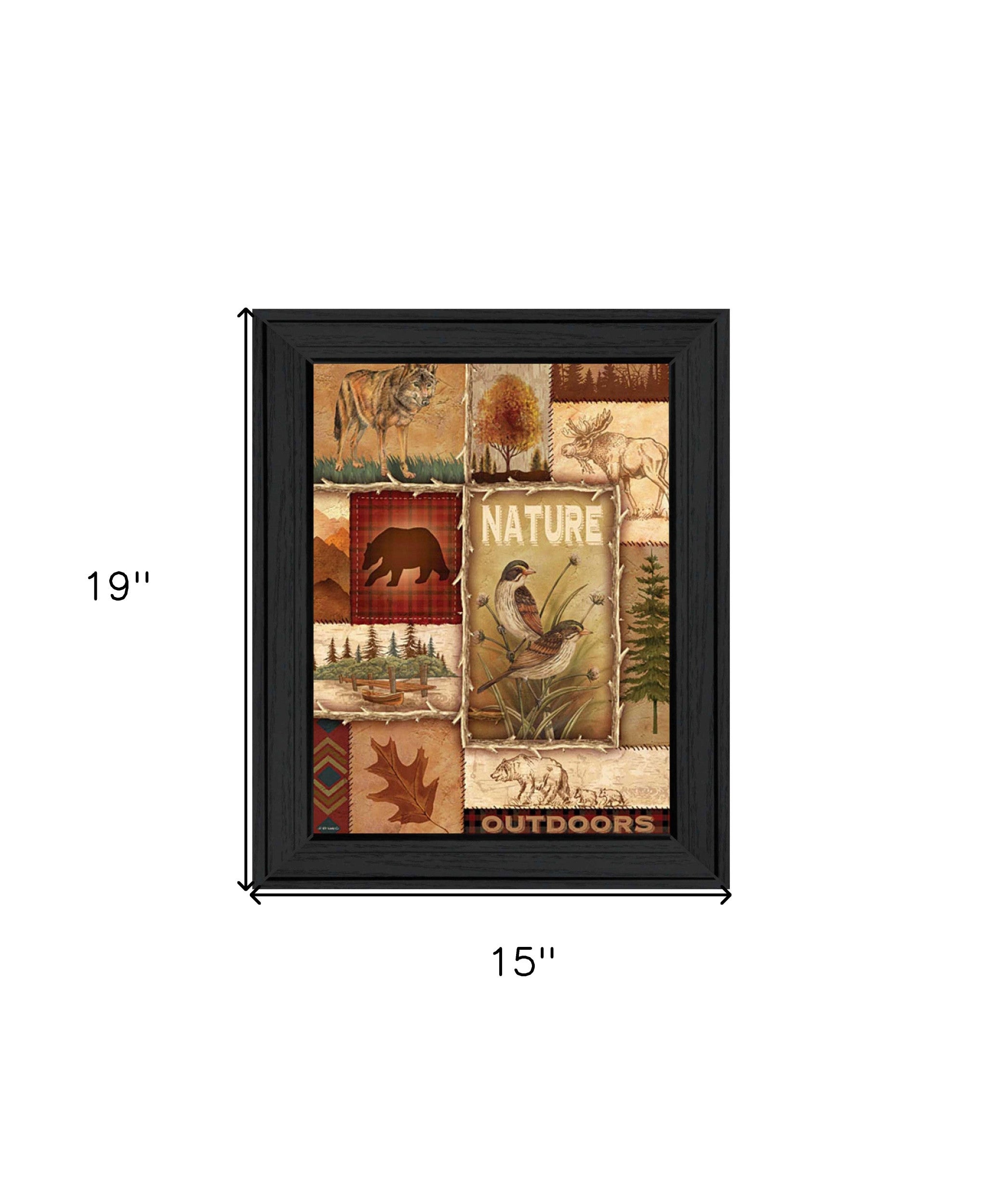 Lodge Collage II Black Framed Print Wall Art - Home Decor