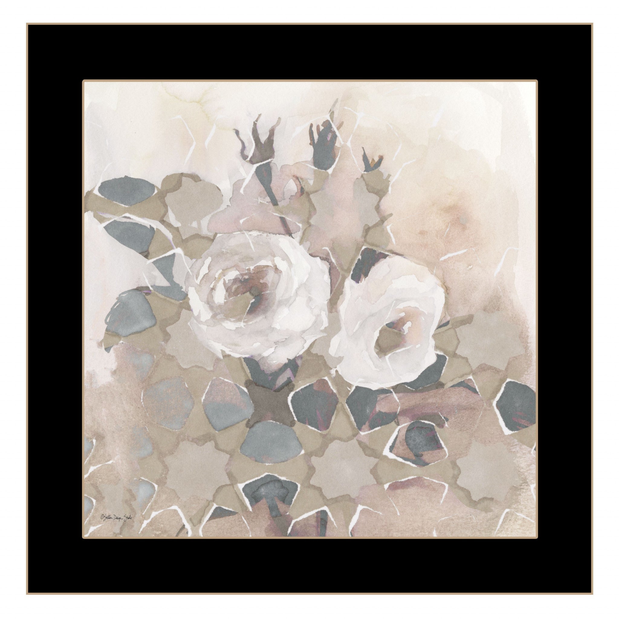 Transitional Blooms I 1 Black Framed Print Wall Art - Home Decor