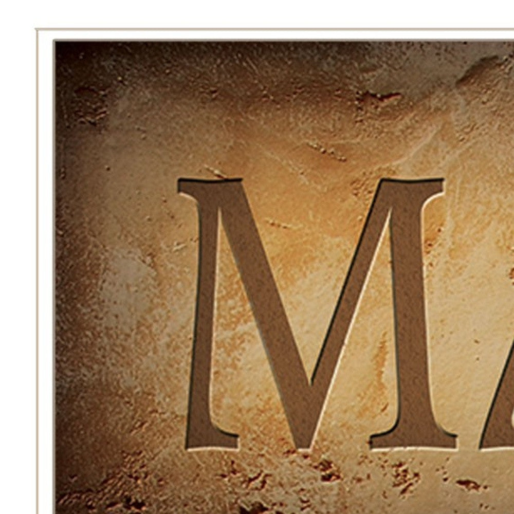 11" x 33" Man Cave White Framed Print Wall Art - Home Decor