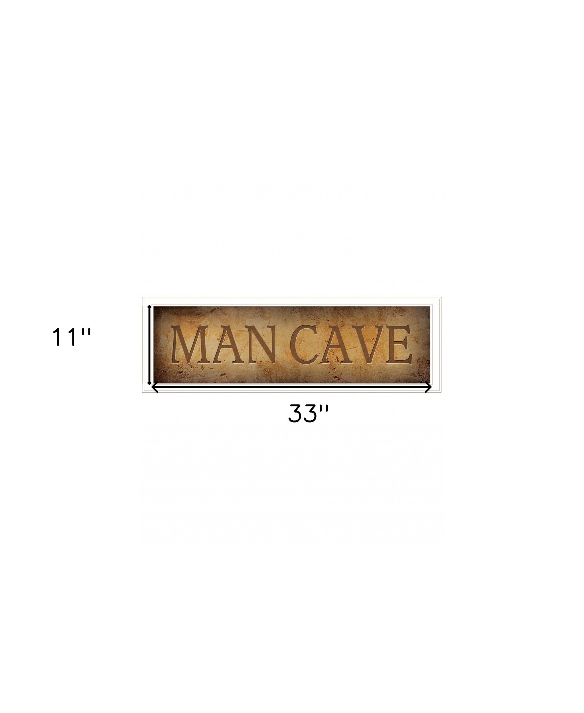 11" x 33" Man Cave White Framed Print Wall Art - Home Decor