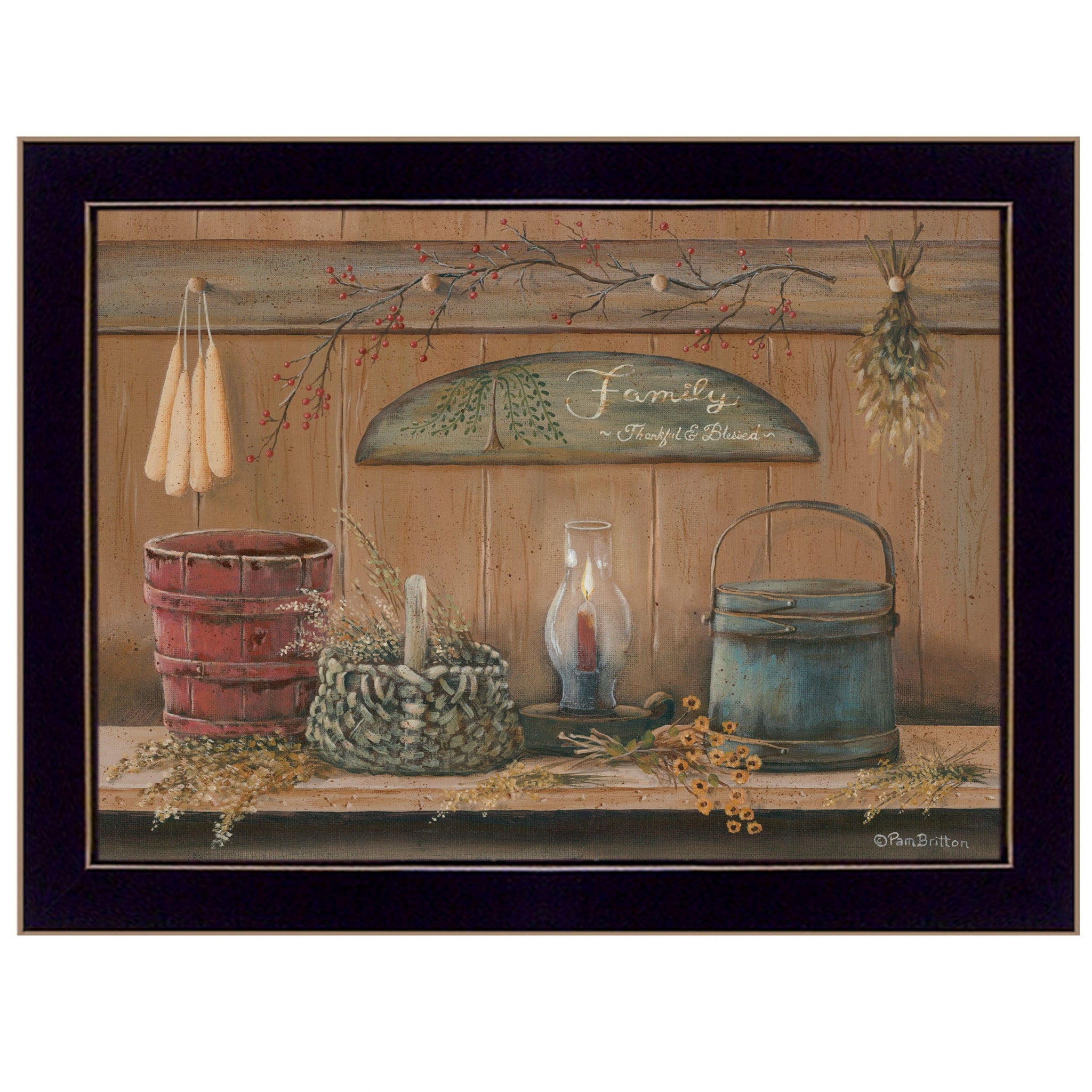 Treasures on the Shelf I 1 Black Framed Print Wall Art - Home Decor