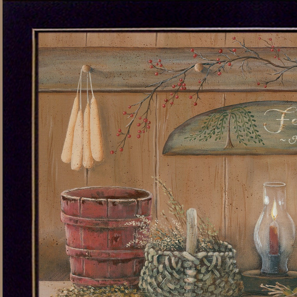 Treasures on the Shelf I 1 Black Framed Print Wall Art - Home Decor