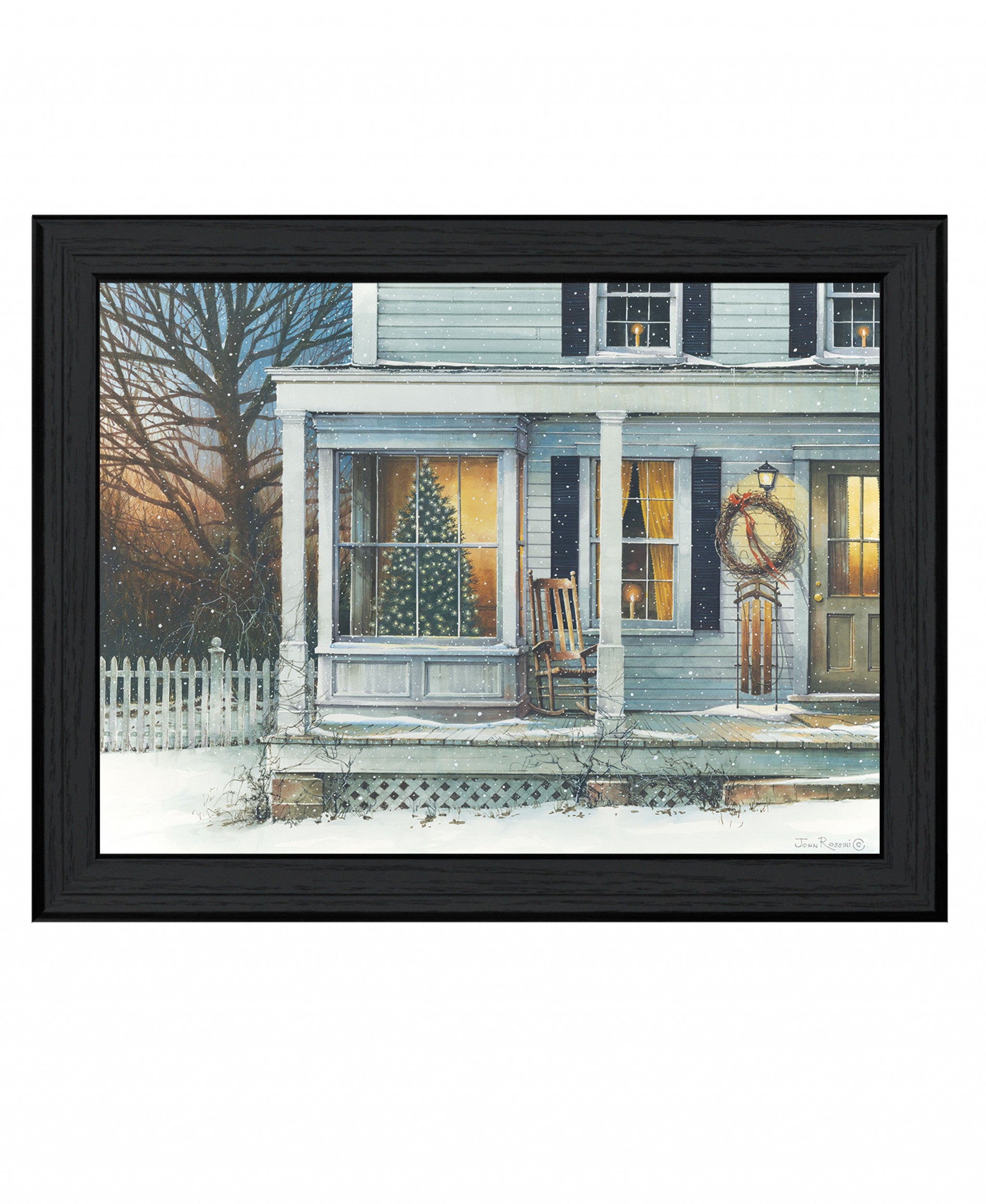 December Glow Black Framed Wall Art - Home Decor