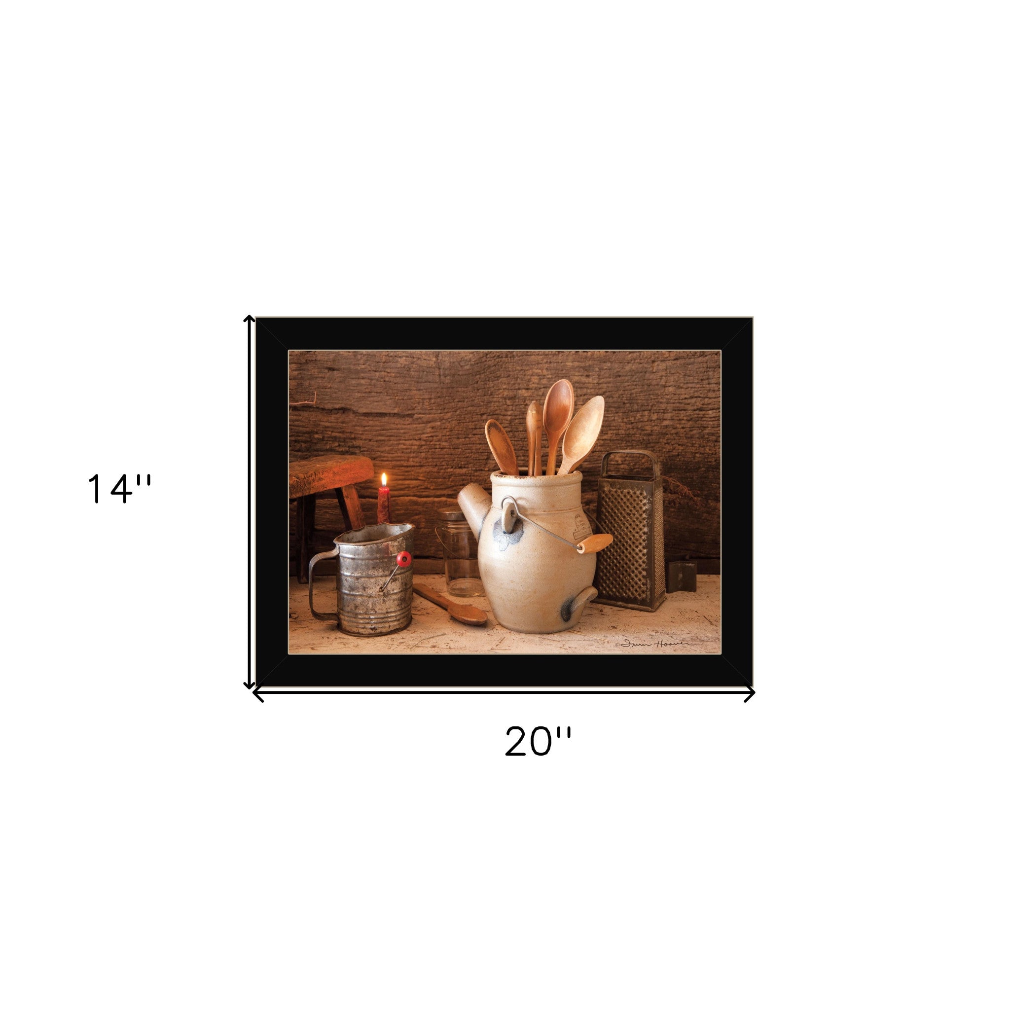 Grandmas Kitchen Tools 1 Black Framed Print Kitchen Wall Art - Home Decor