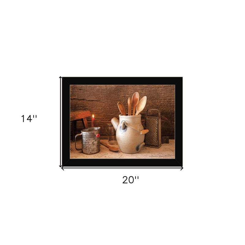 Grandmas Kitchen Tools 1 Black Framed Print Kitchen Wall Art - Home Decor